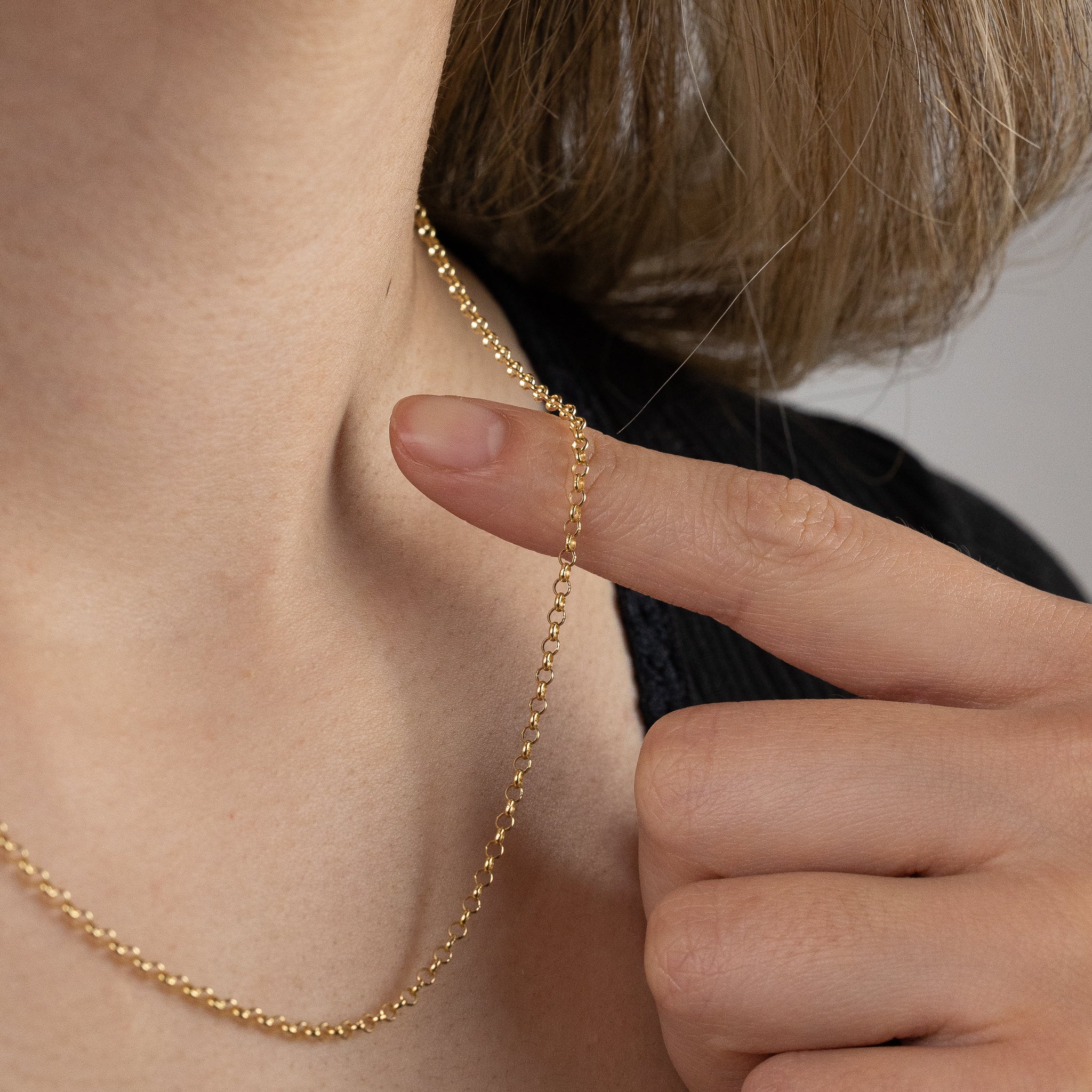 2.1mm Gold Round Rolo Cable Chain - Model 0225 - Charlie & Co. Jewelry