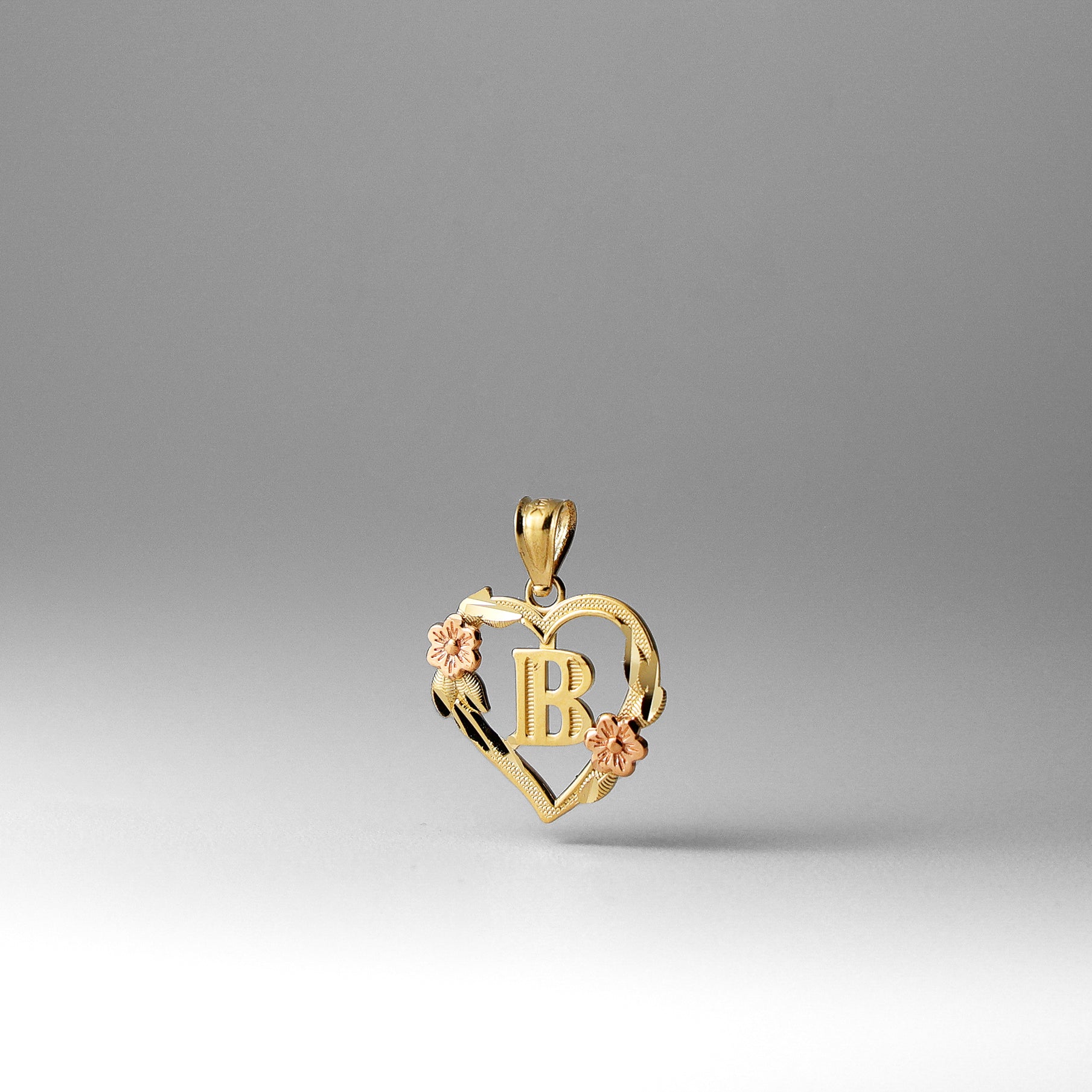 10kt real gold heart initial selling B pendant