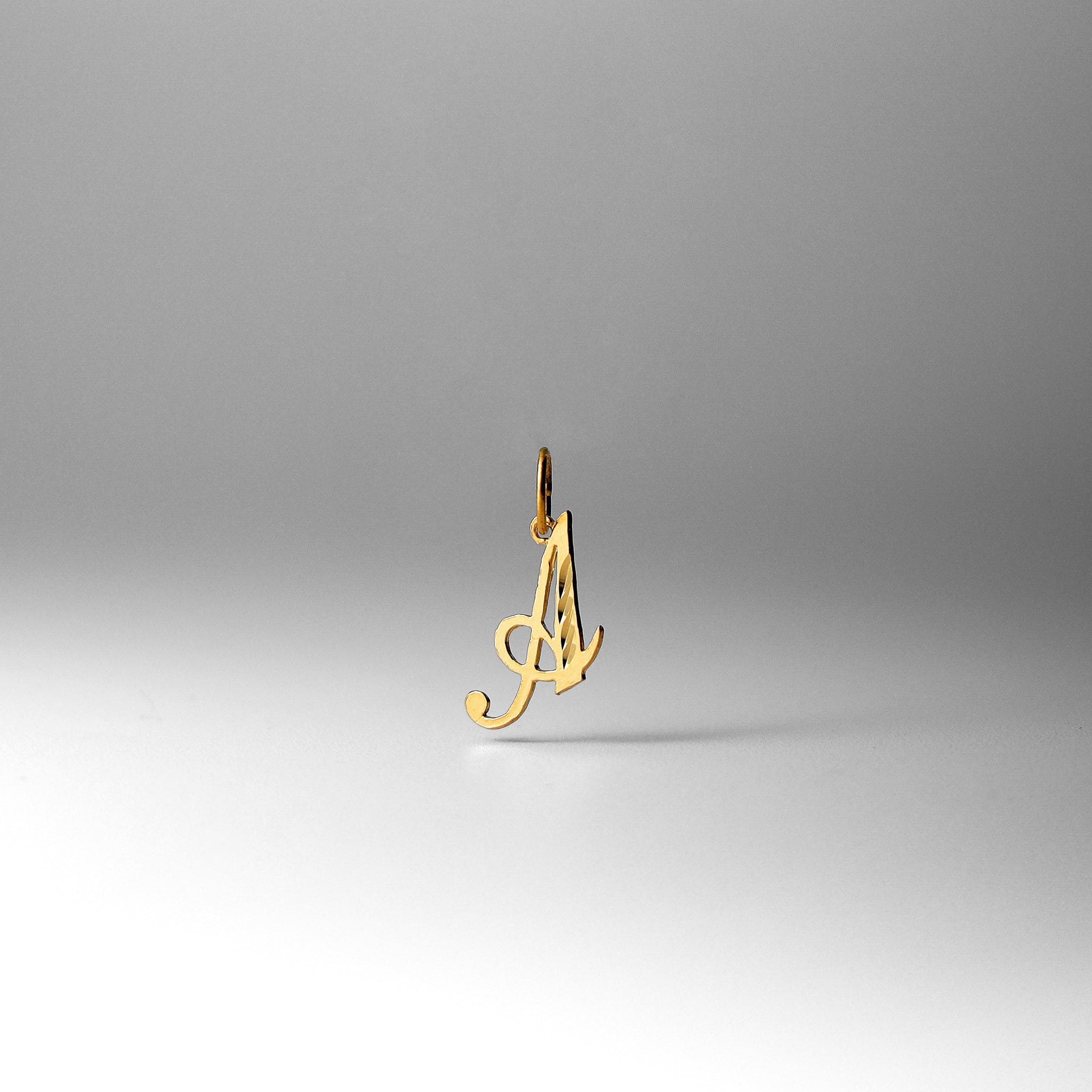Gold Calligraphy Letter A Pendant | A-Z Pendants - Charlie & Co. Jewelry