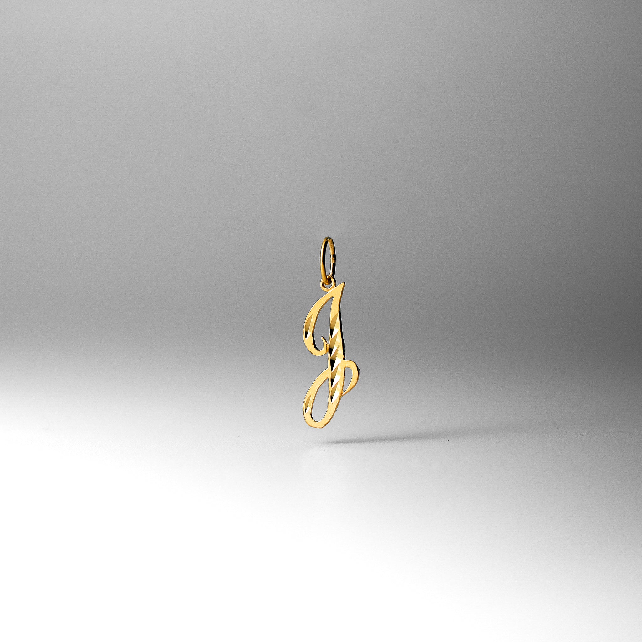 Gold Calligraphy Letter J Pendant | A-Z Pendants - Charlie & Co. Jewelry