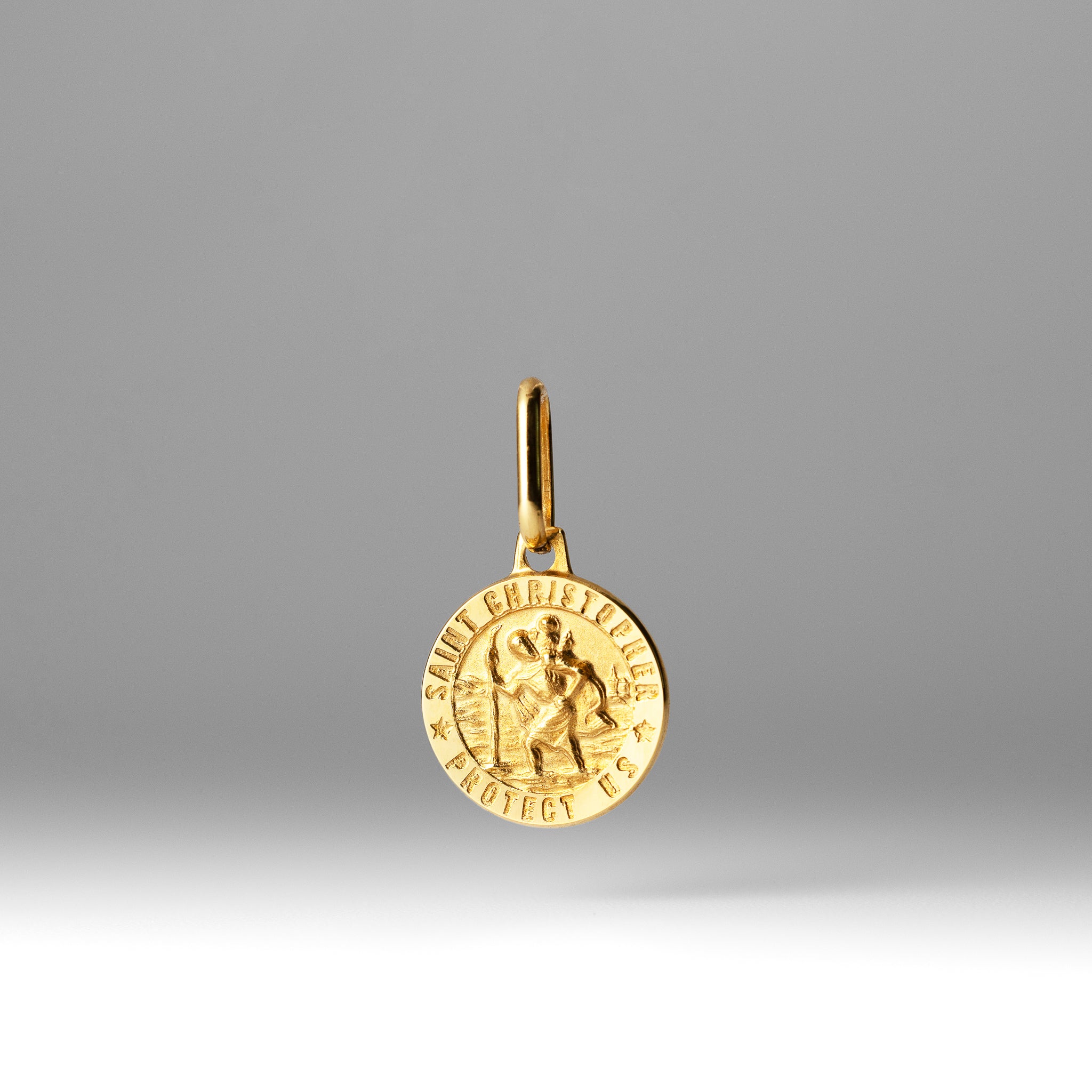 Gold St. Christopher Religious Pendant - Model 268 - Charlie & Co. Jewelry