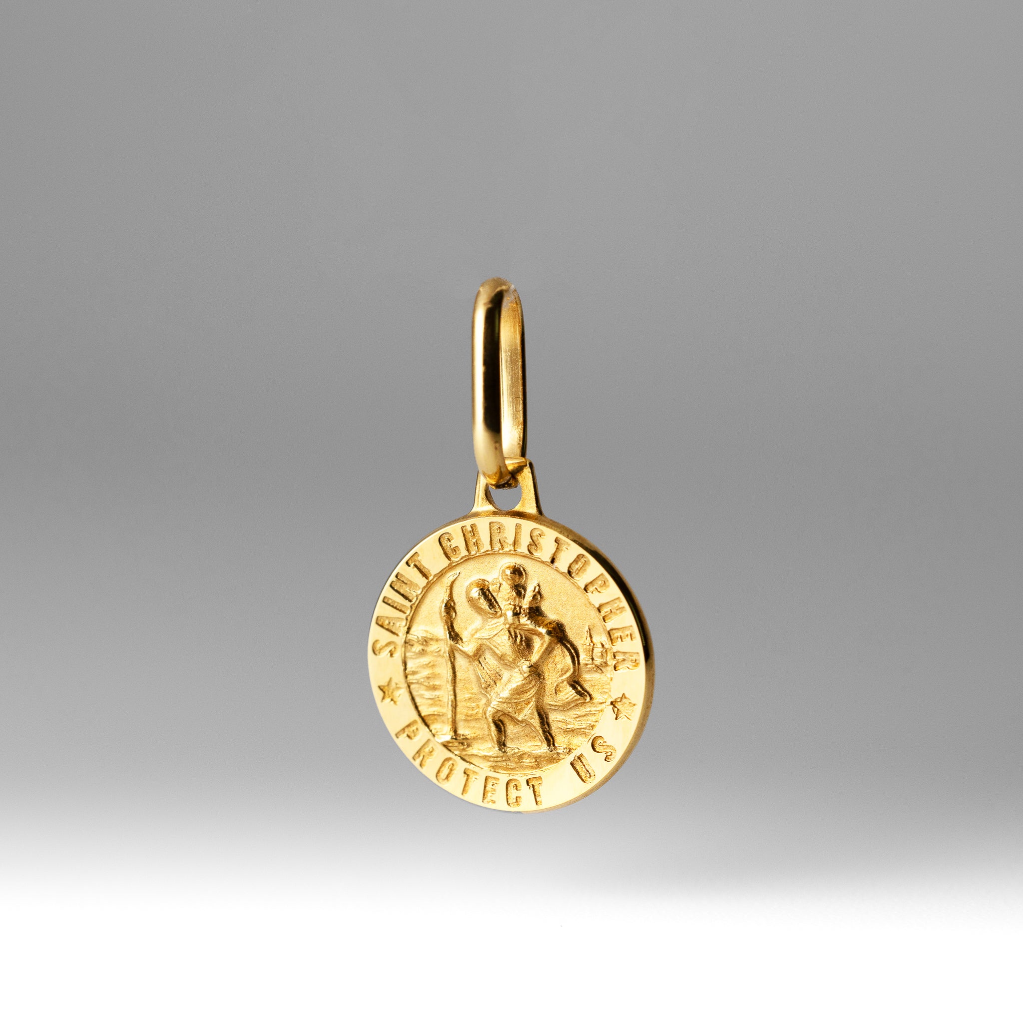 Gold St. Christopher Religious Pendant - Model 268 - Charlie & Co. Jewelry
