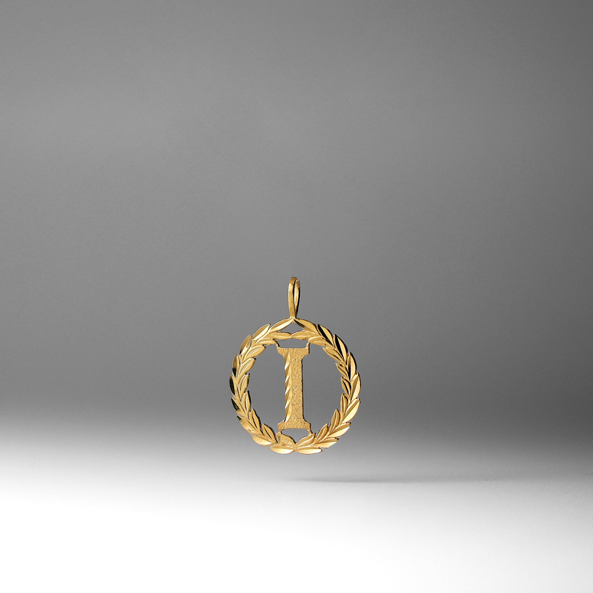 Gold Wreath I Initial Pendant | A-Z Pendants - Charlie & Co. Jewelry