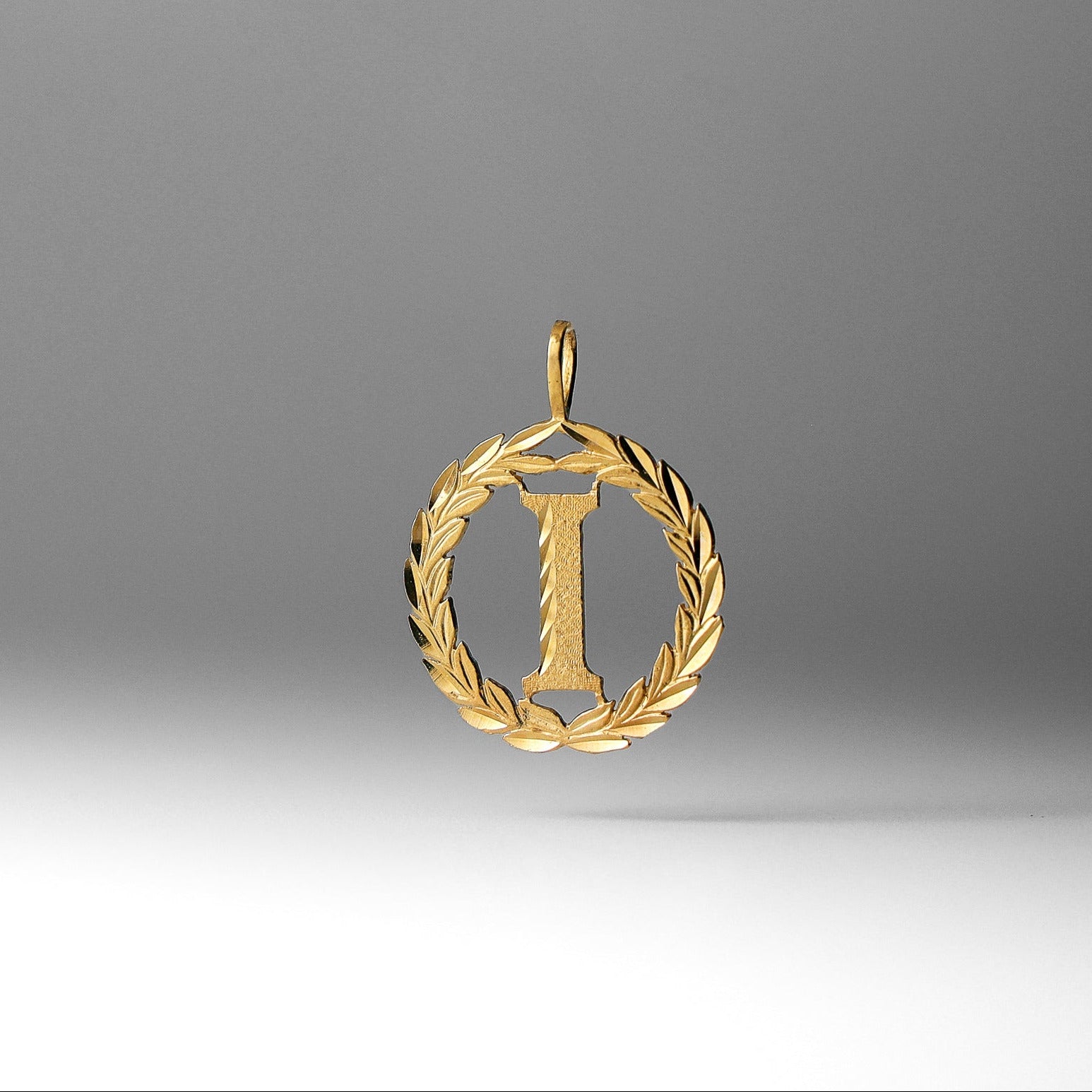 Gold Wreath I Initial Pendant | A-Z Pendants - Charlie & Co. Jewelry