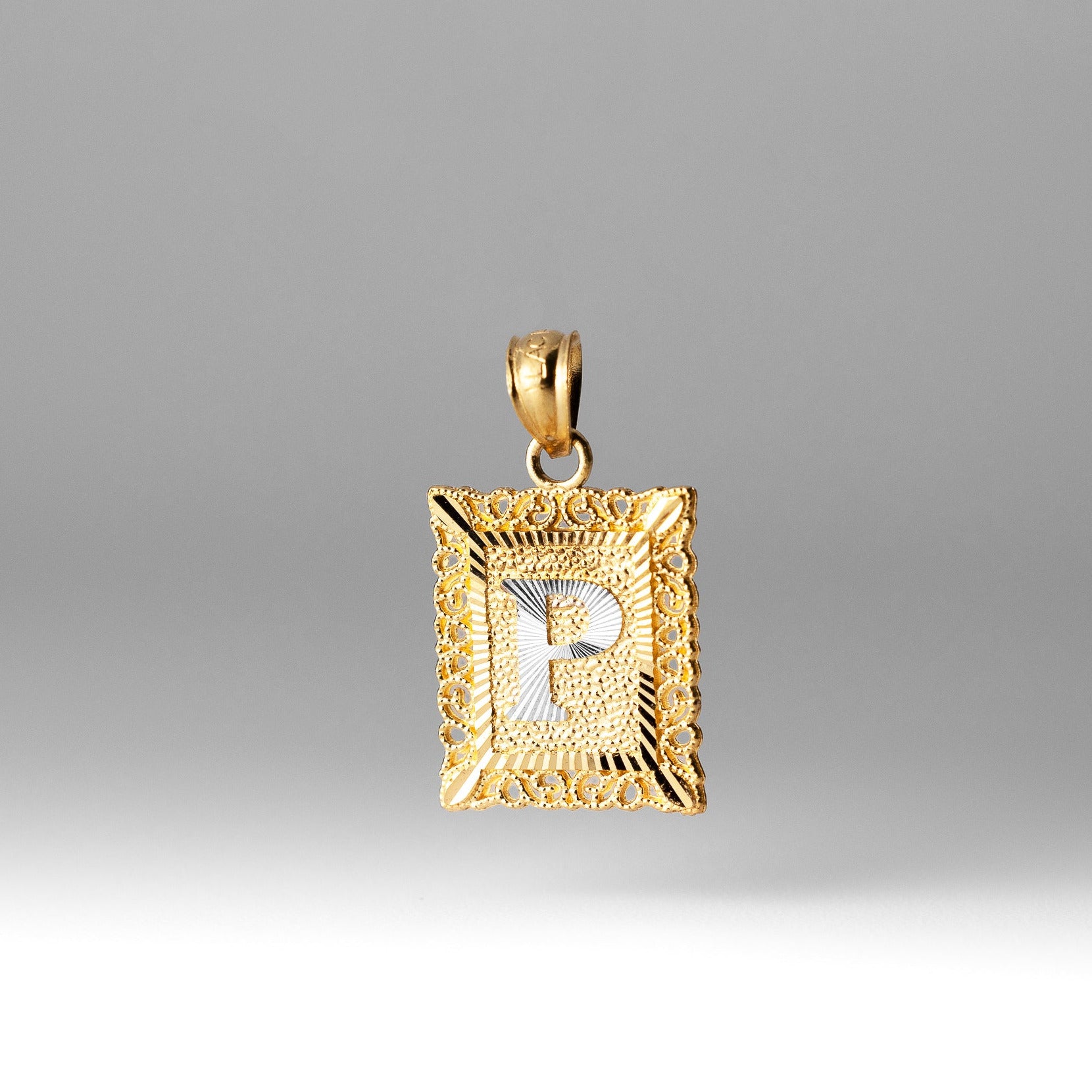 Gold Letter P Filigree Pendants | A-Z Gold Pendants - Charlie & Co. Jewelry
