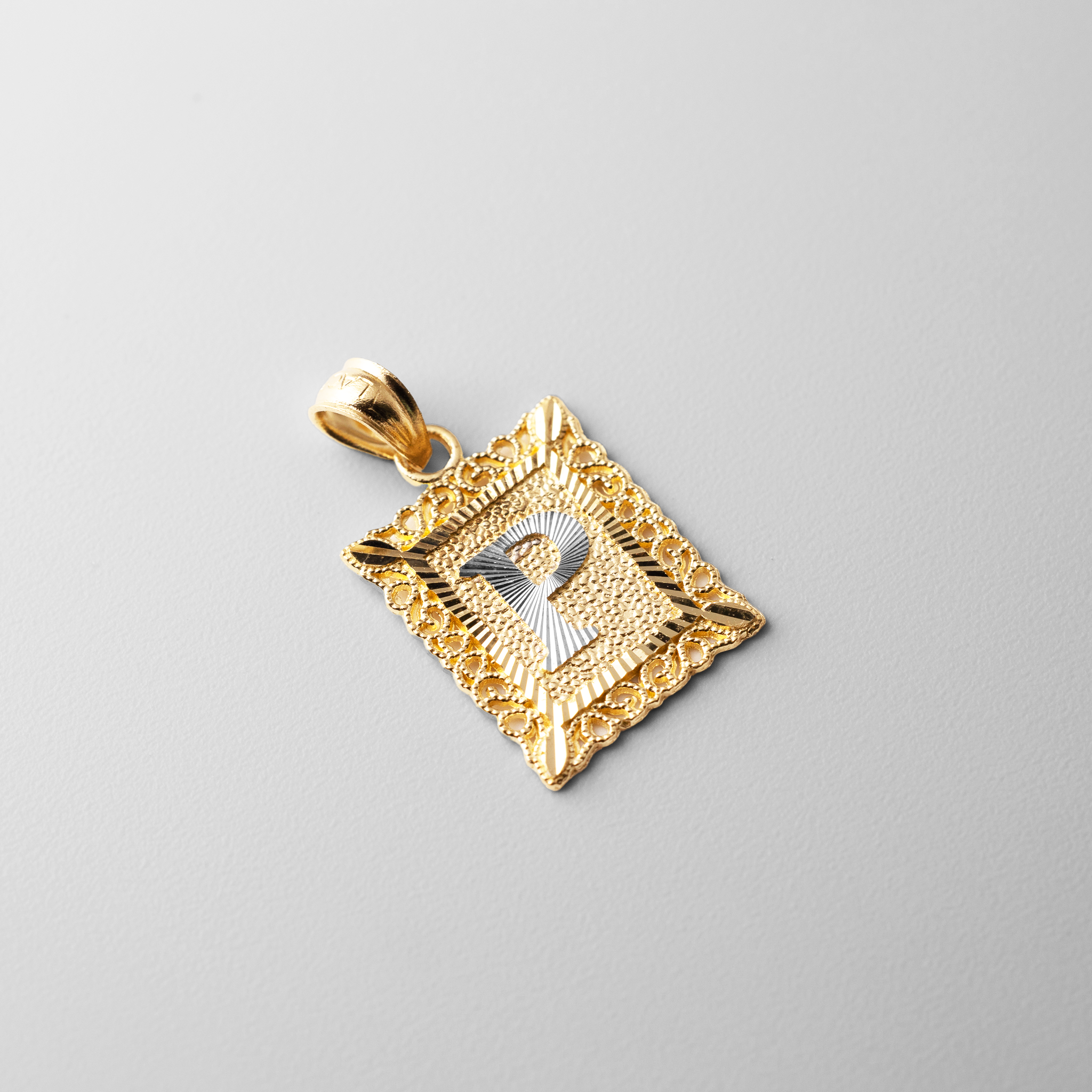 Gold Letter P Filigree Pendants | A-Z Gold Pendants - Charlie & Co. Jewelry