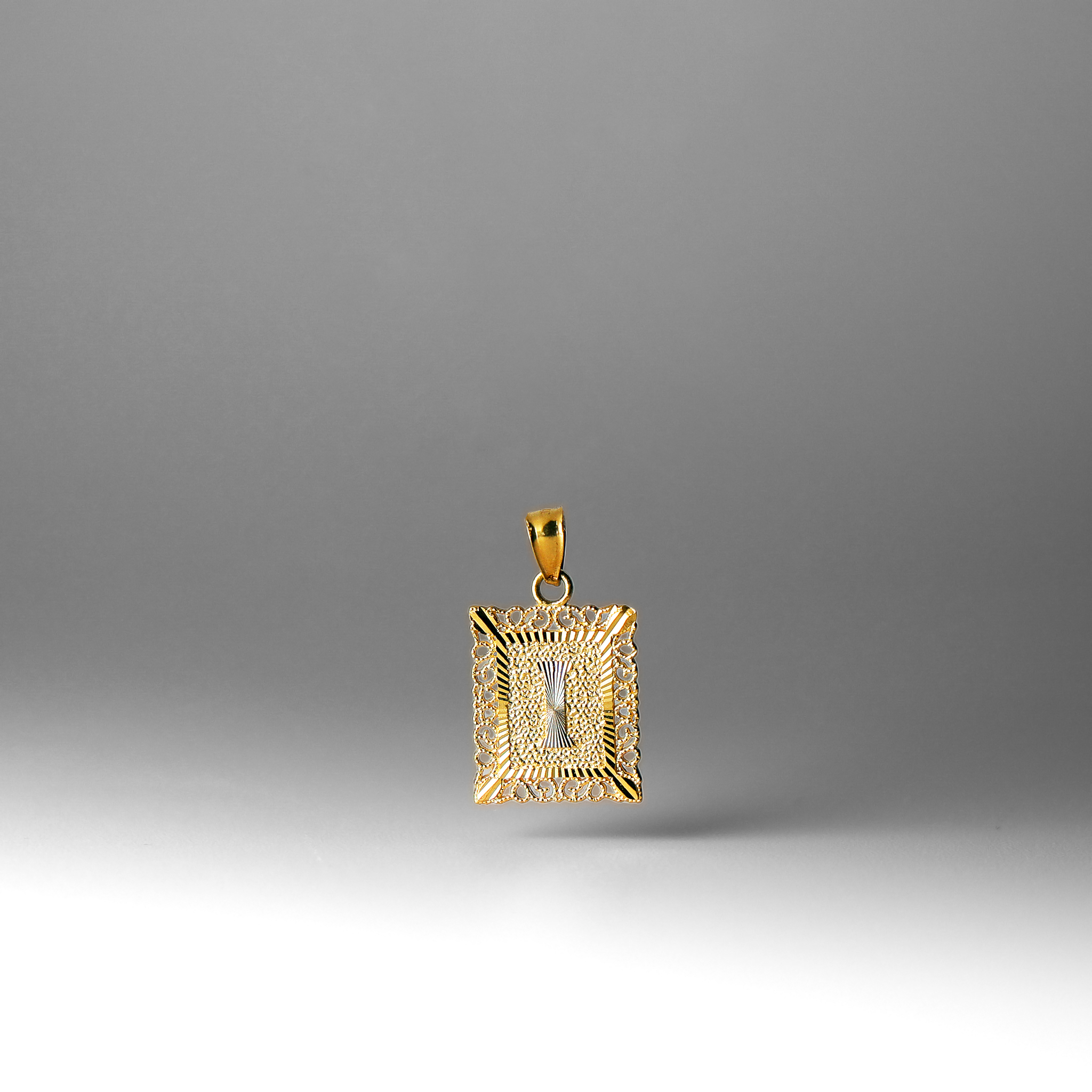 Gold Letter I Filigree Pendants | A-Z Gold Pendants - Charlie & Co. Jewelry