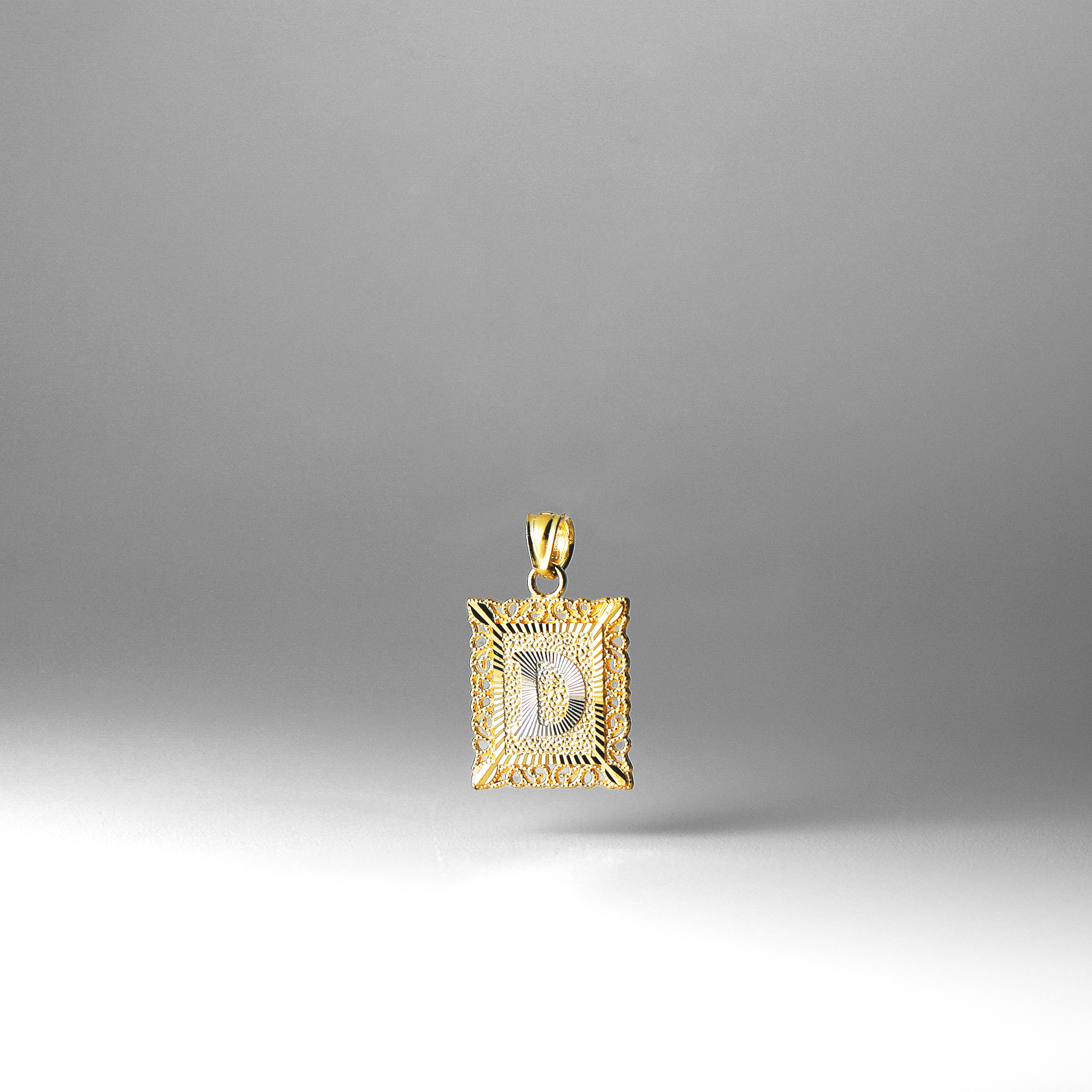 Gold Letter D Filigree Pendants | A-Z Gold Pendants - Charlie & Co. Jewelry