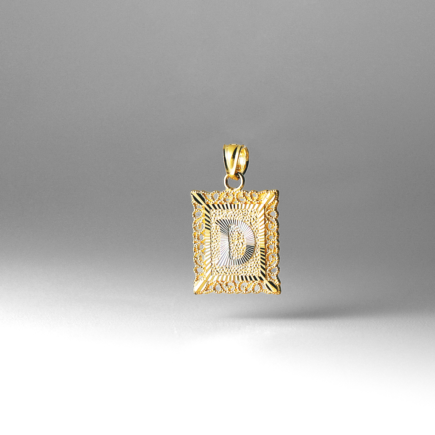 Gold Letter D Filigree Pendants | A-Z Gold Pendants - Charlie & Co. Jewelry