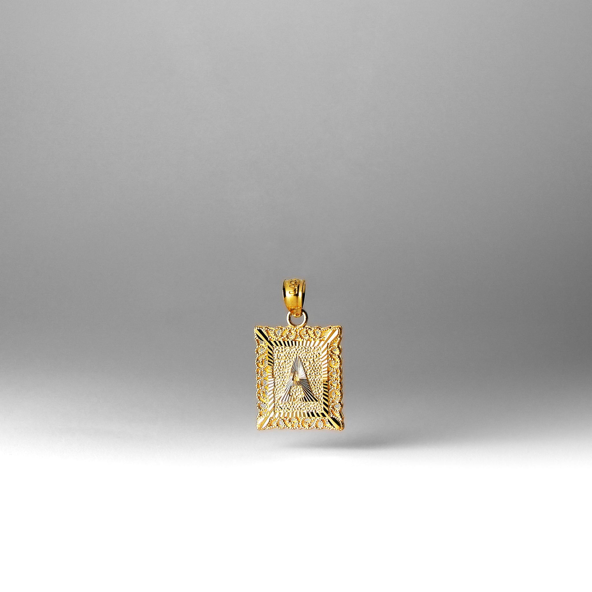 Gold Letter A Filigree Pendants | A-Z Gold Pendants - Charlie & Co. Jewelry