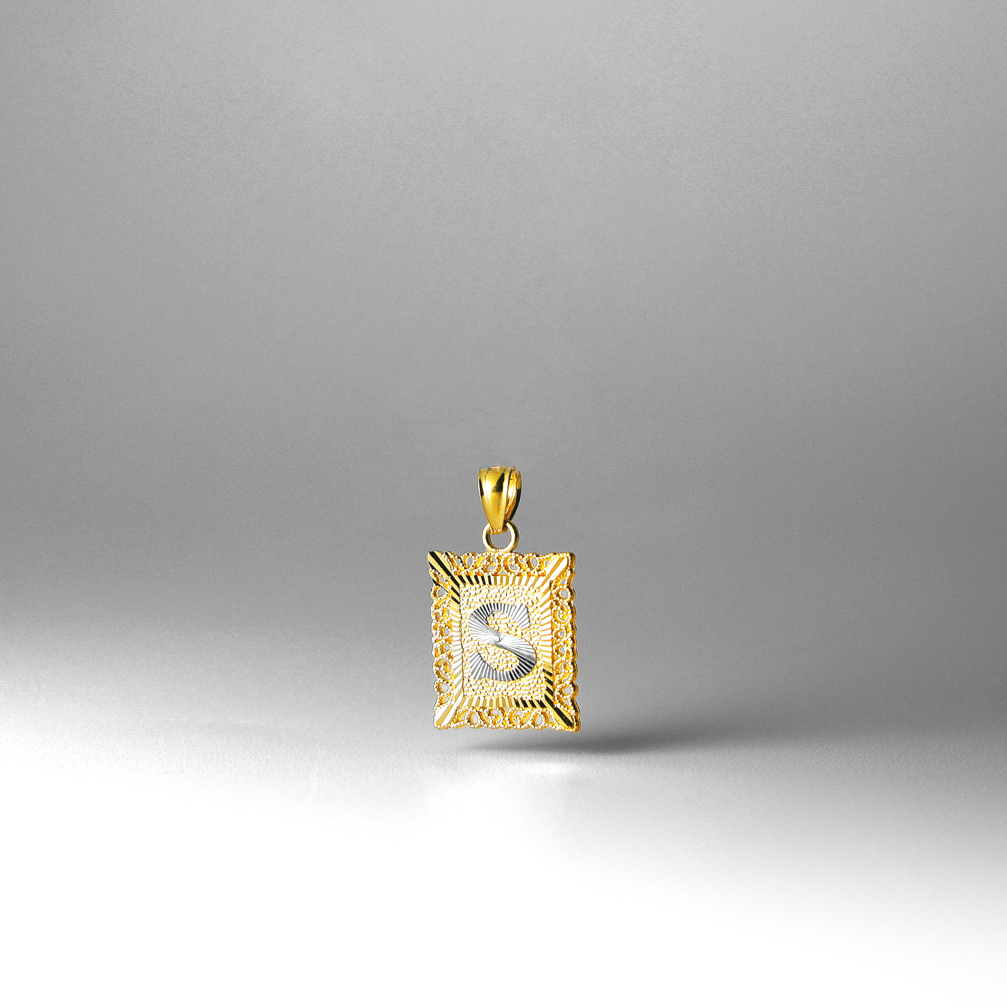 Gold Letter S Filigree Pendants | A-Z Gold Pendants - Charlie & Co. Jewelry