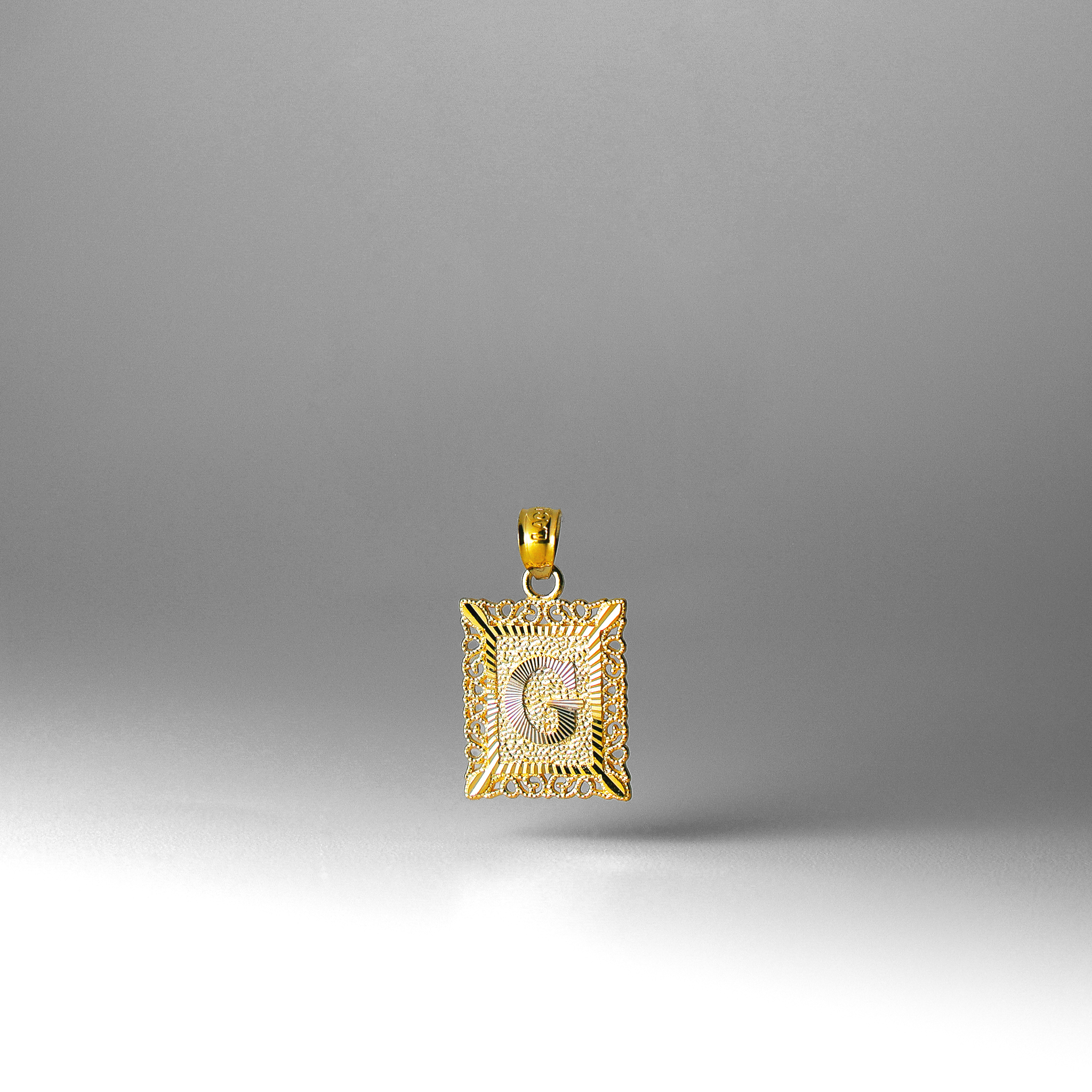 Gold Letter G Filigree Pendants | A-Z Gold Pendants - Charlie & Co. Jewelry