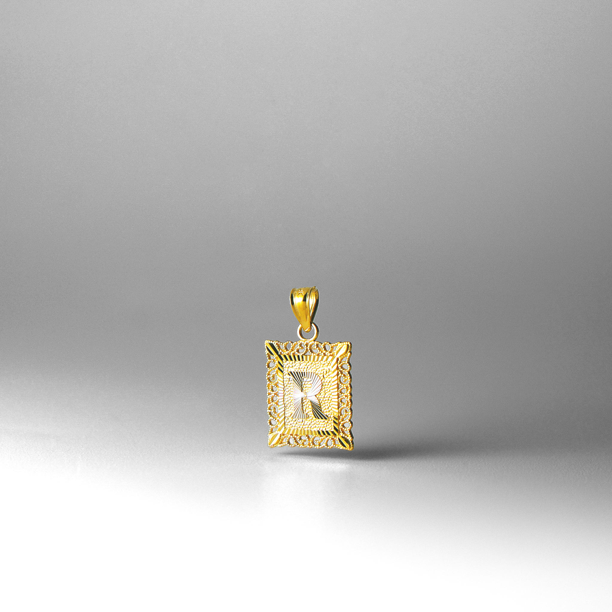 Gold Letter R Filigree Pendants | A-Z Gold Pendants - Charlie & Co. Jewelry