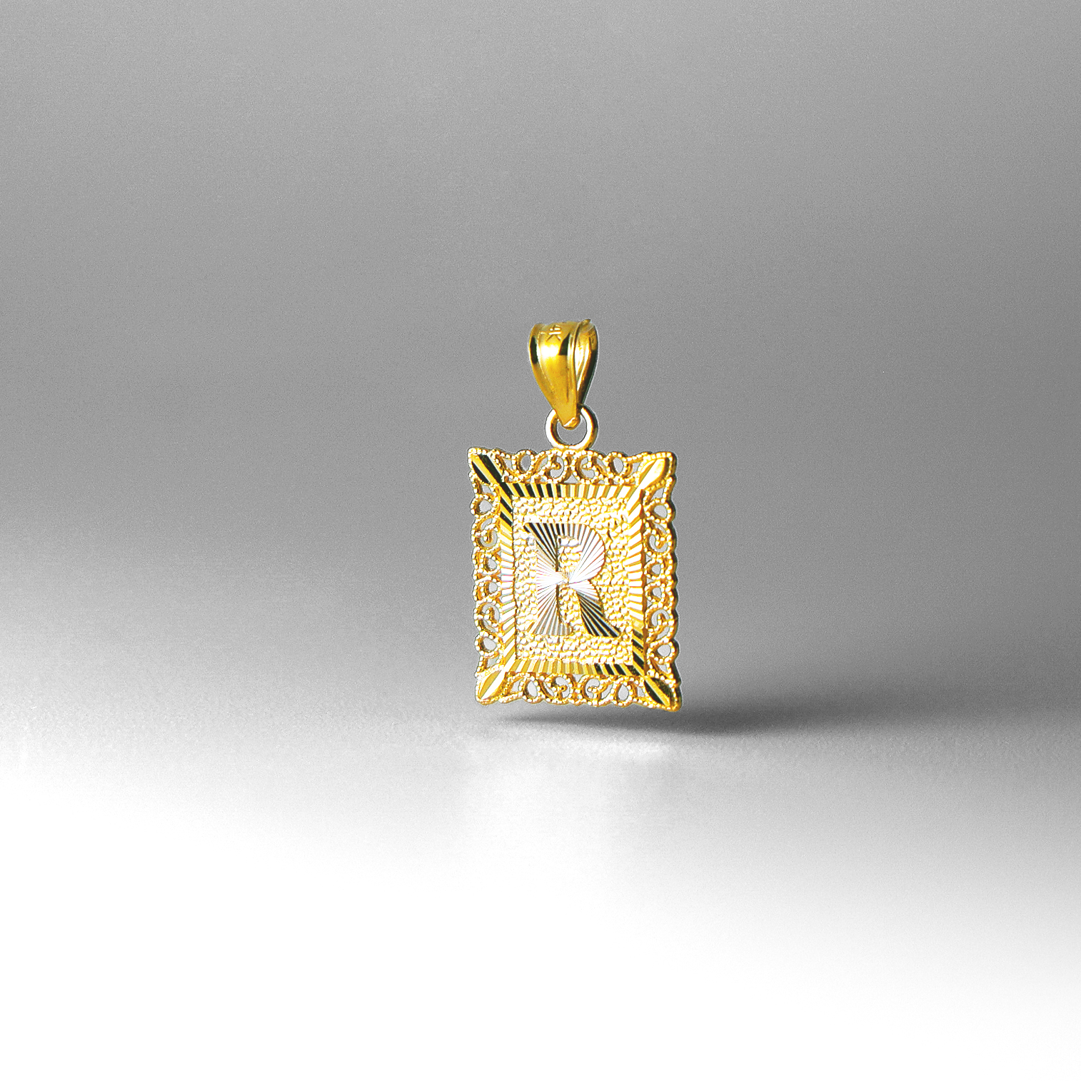 Gold Letter R Filigree Pendants | A-Z Gold Pendants - Charlie & Co. Jewelry