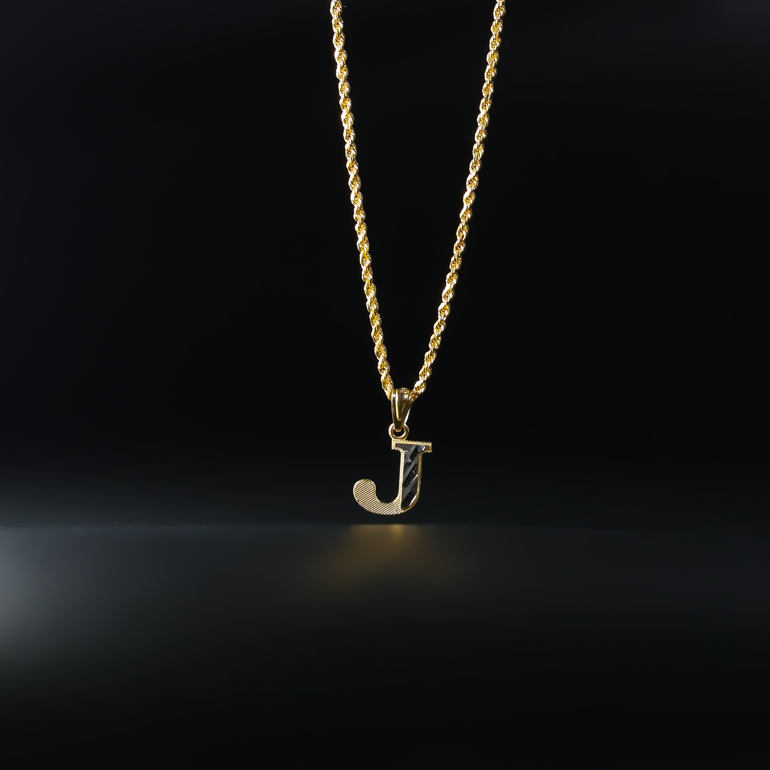 Gold Bold Letter J Pendant | A-Z Pendants - Charlie & Co. Jewelry