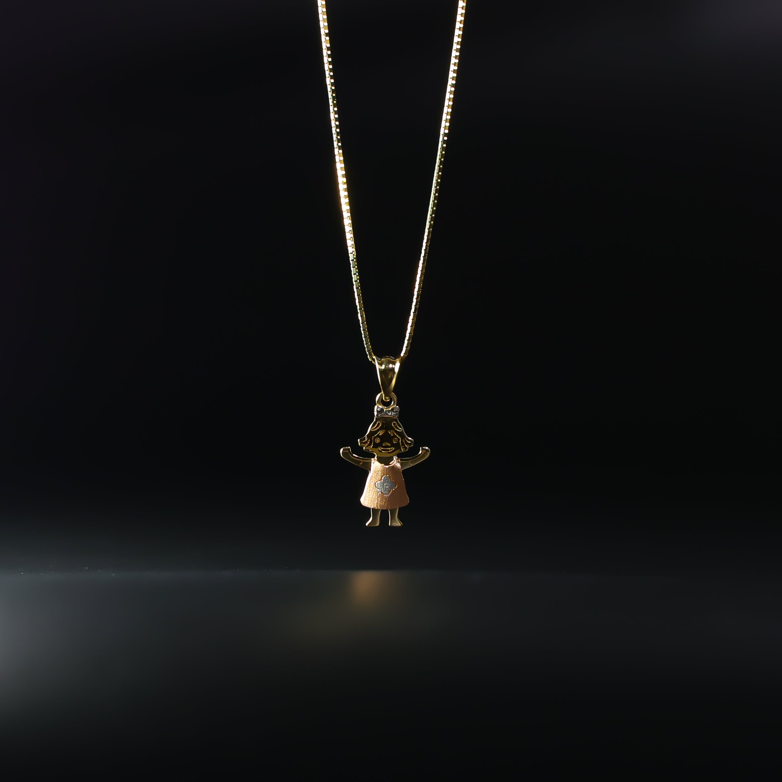 Two-Tone Girl Pendant Model-2397 - Charlie & Co. Jewelry