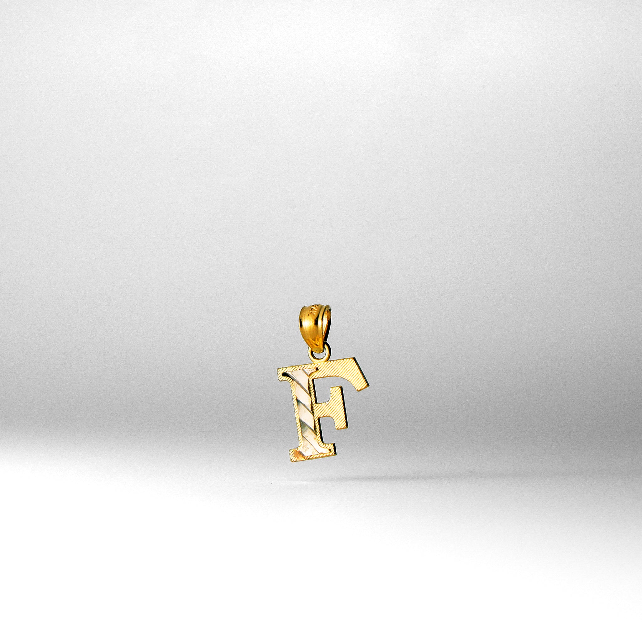 Gold Bold Letter F Pendant | A-Z Pendants - Charlie & Co. Jewelry