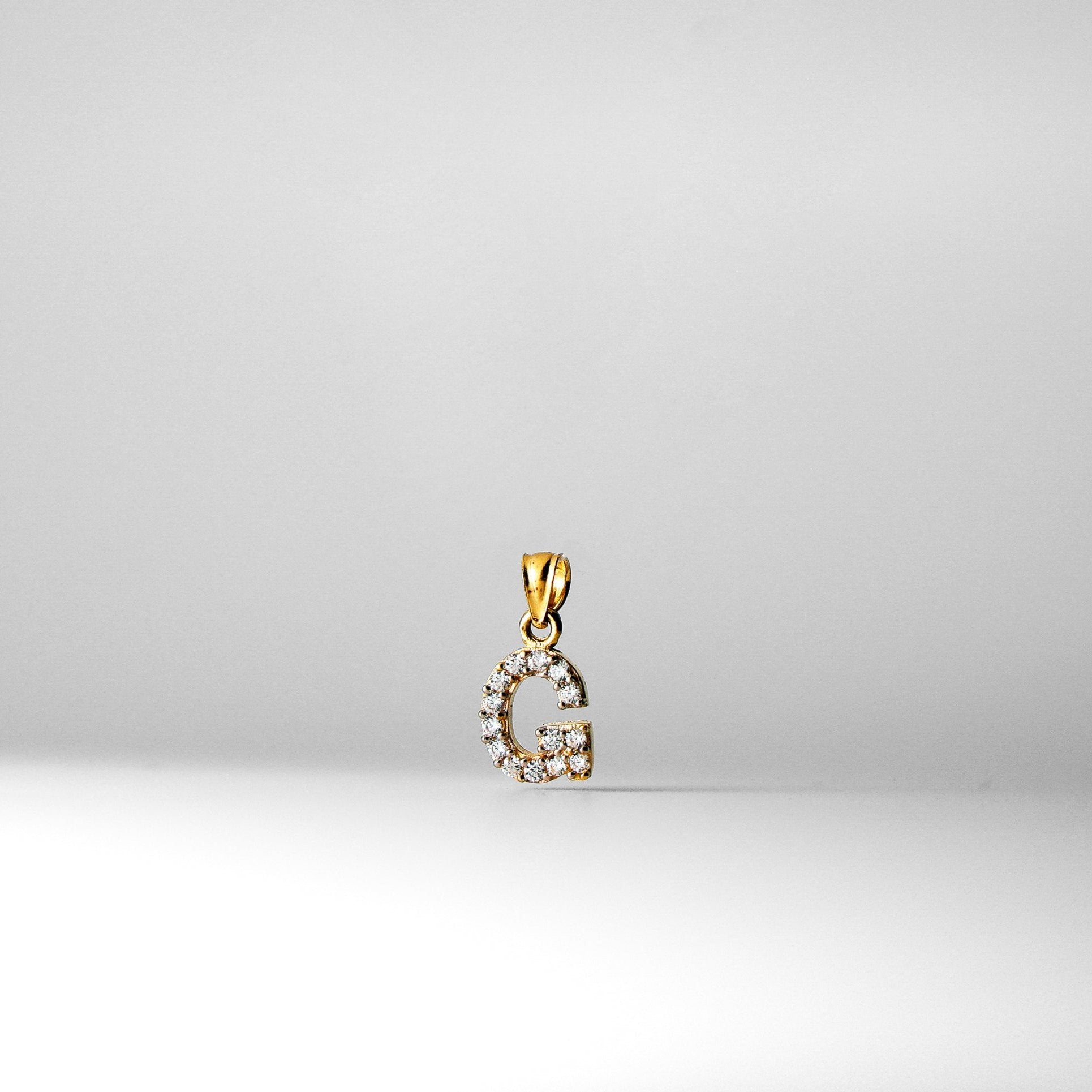 Gold Cubic Zirconia Letter G Pendant | A-Z Pendants - Charlie & Co. Jewelry