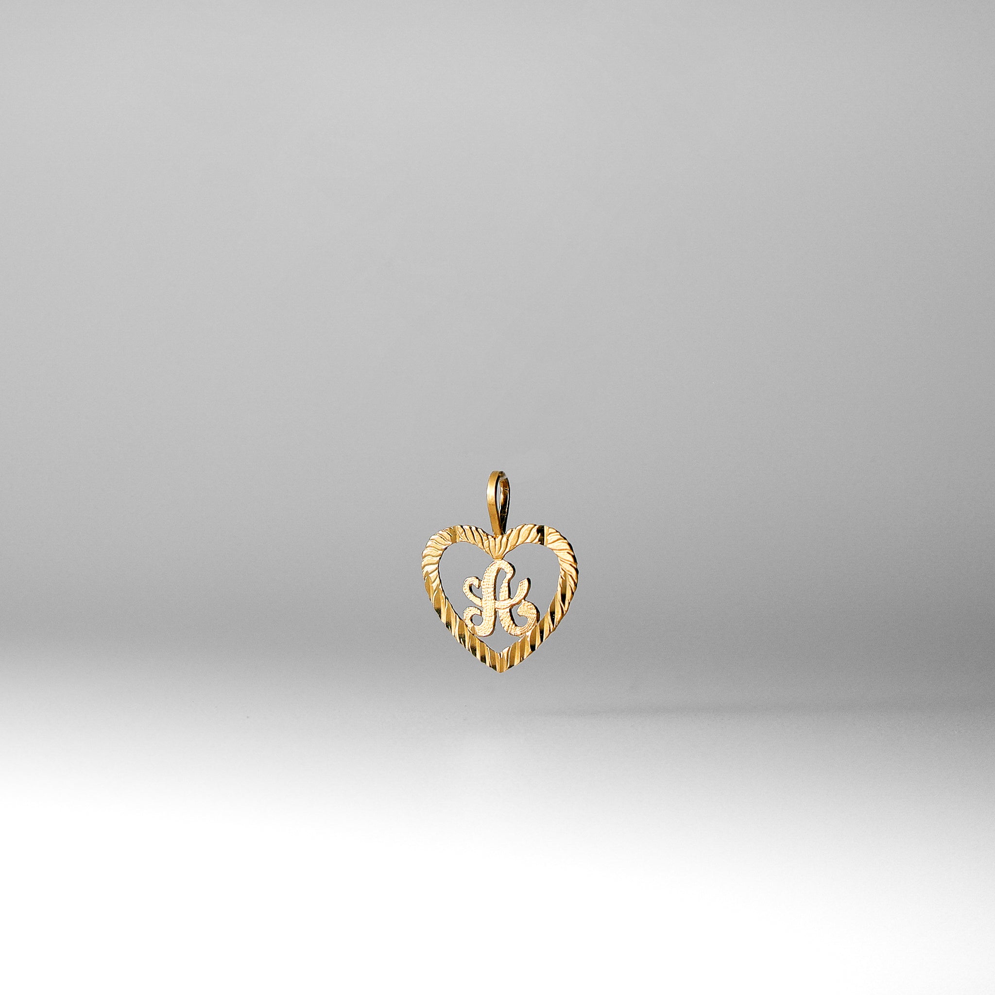 Gold Heart-Shaped Letter A Pendant | A-Z Pendants - Charlie & Co. Jewelry