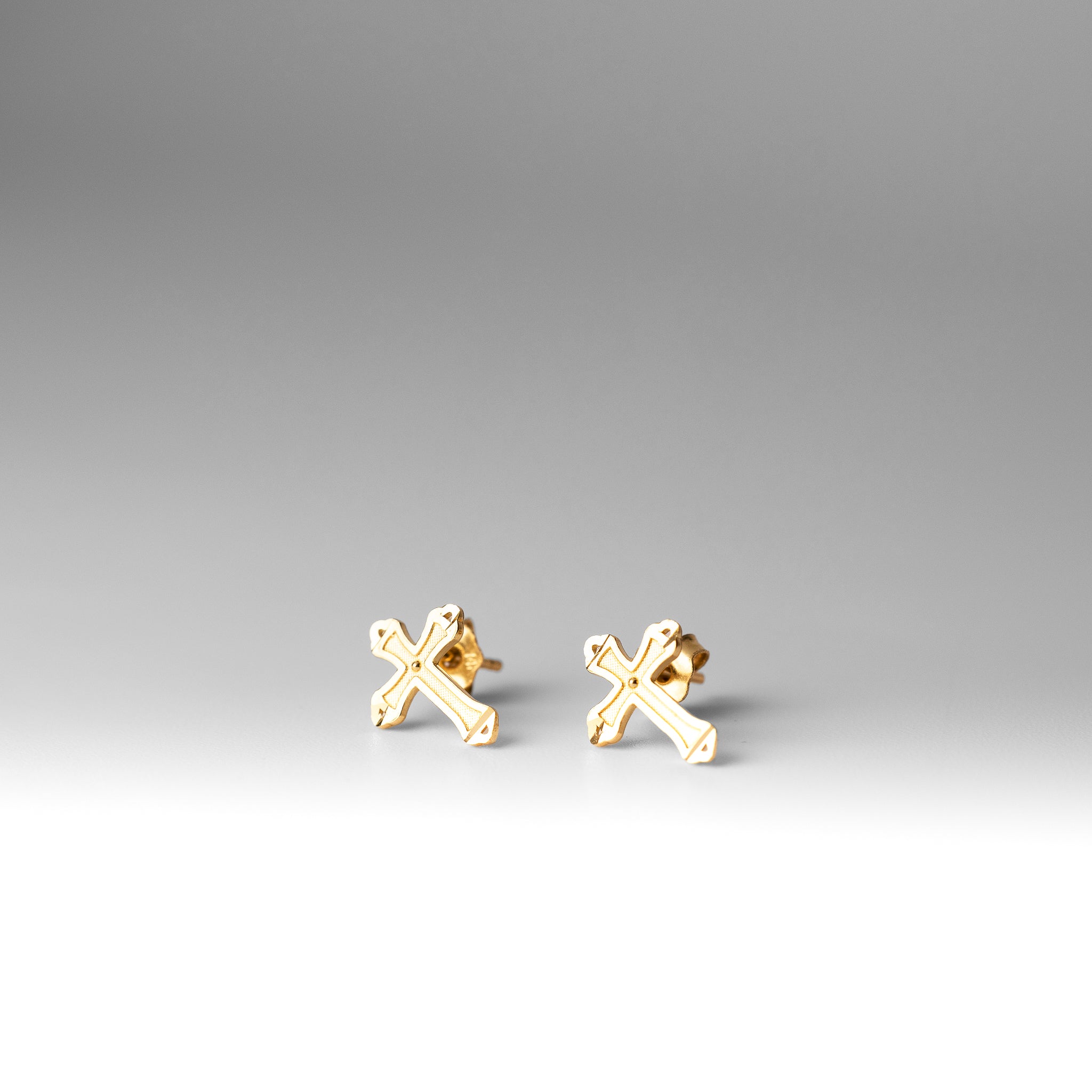Greek Orthodox Cross Gold Earrings - Charlie & Co. Jewelry