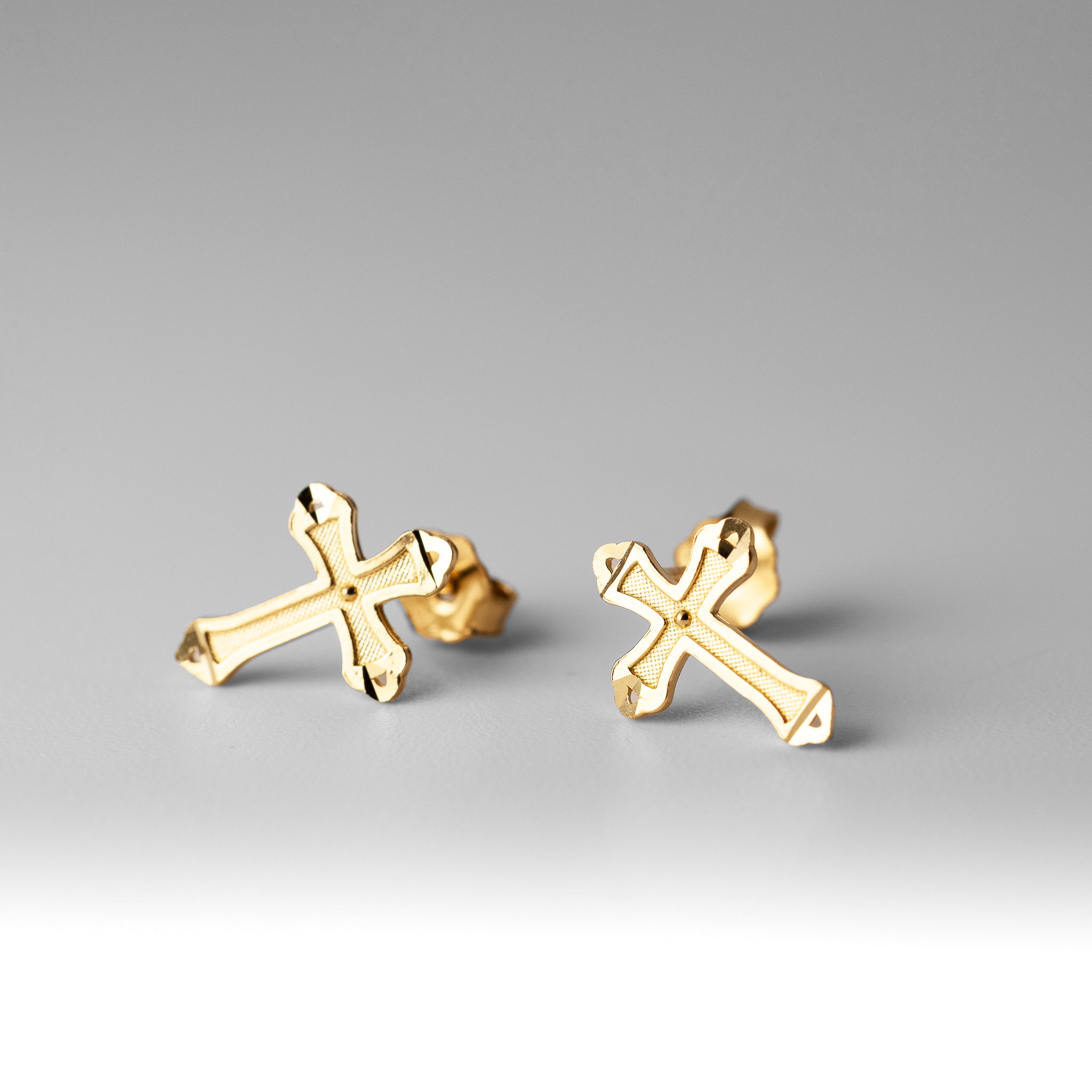 Greek Orthodox Cross Gold Earrings - Charlie & Co. Jewelry