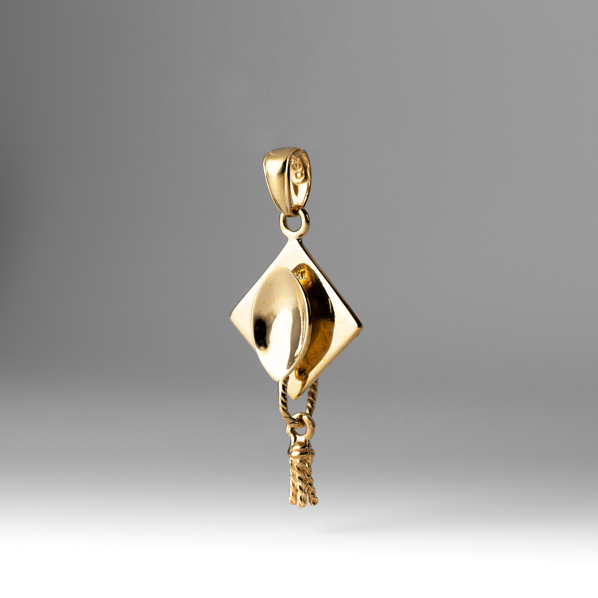 Solid Polished 3D Graduation Cap Pendant - Charlie & Co. Jewelry