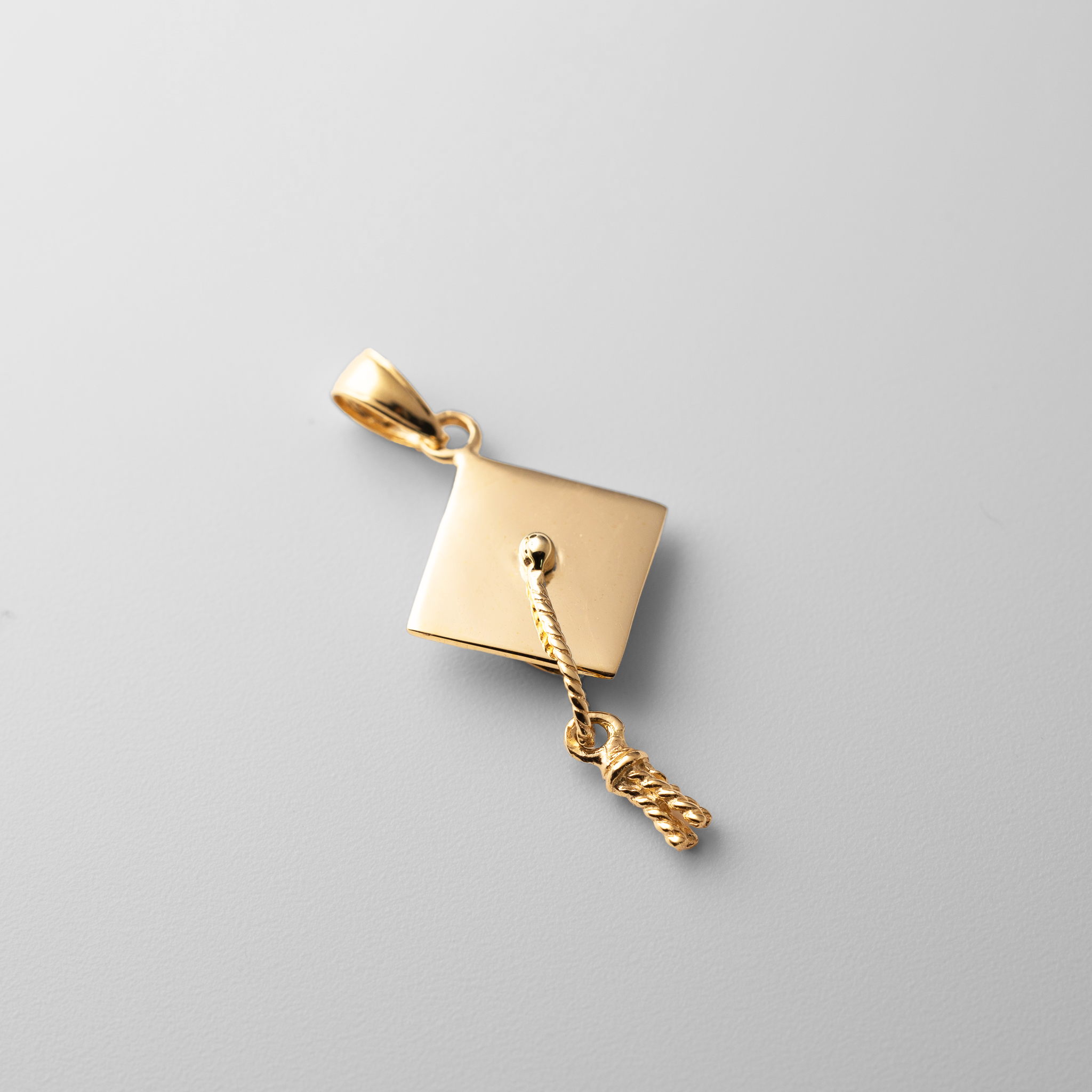 Solid Polished 3D Graduation Cap Pendant - Charlie & Co. Jewelry