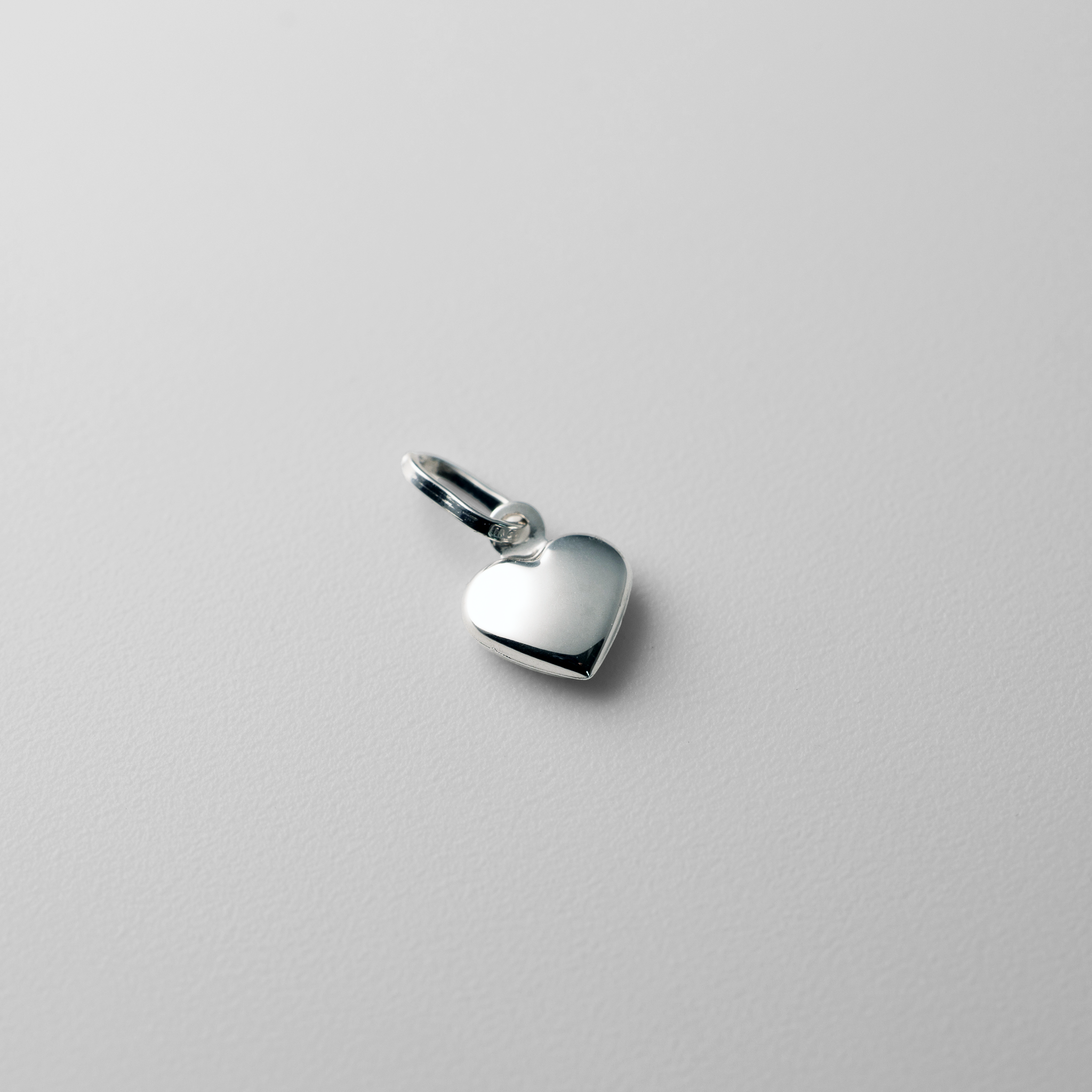 White Gold Small Puffed Heart Charm - Model YC1063W - Charlie & Co. Jewelry
