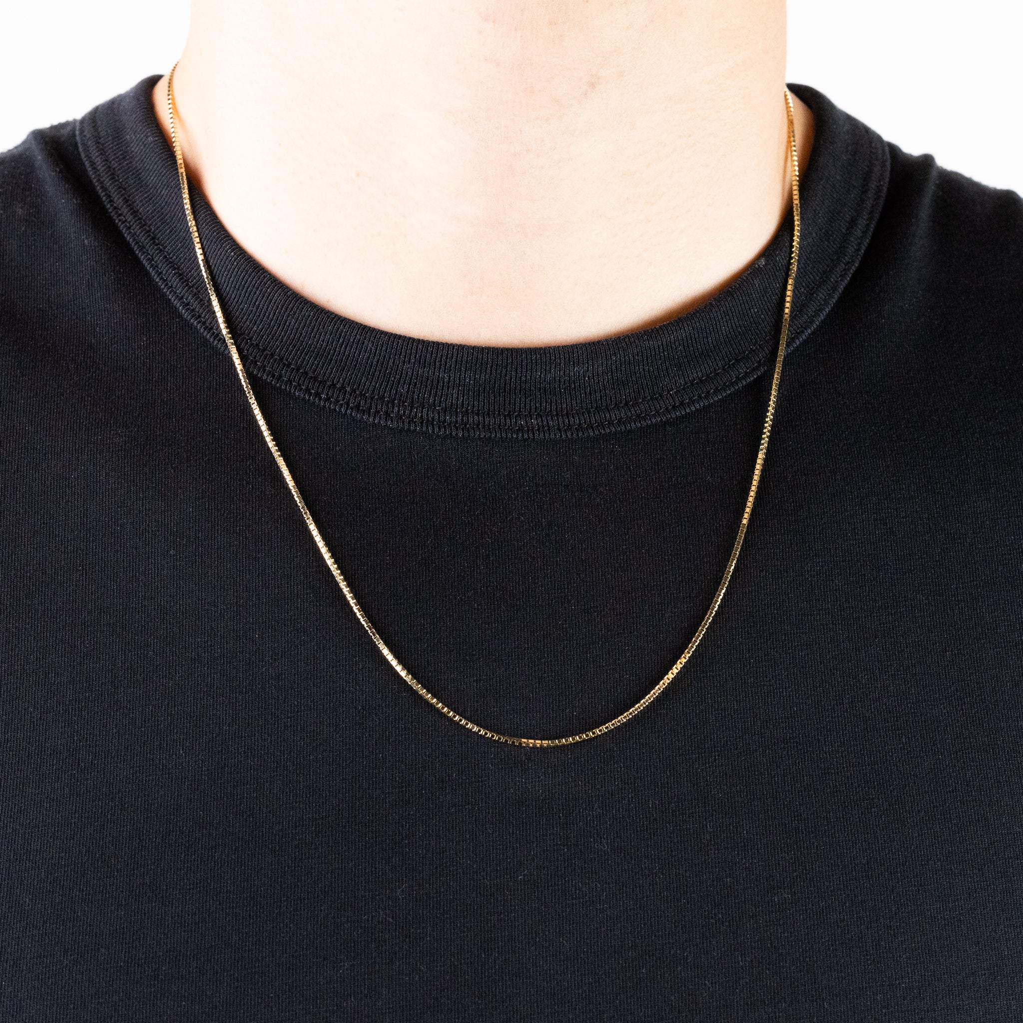 1.2mm Solid Gold Box Chain - Model 0473 - Charlie & Co. Jewelry