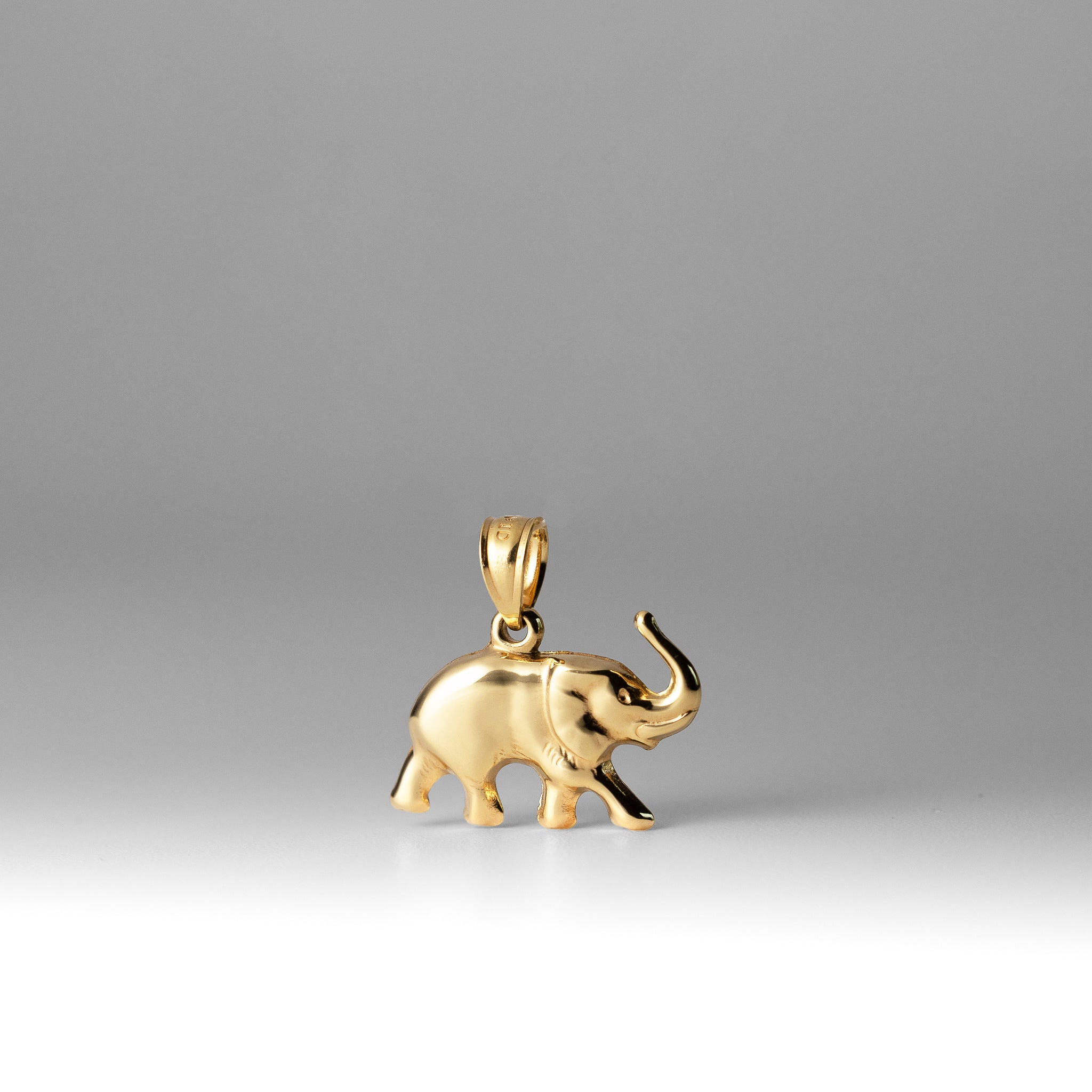 Gold 3D Elephant Pendant - Charlie & Co. Jewelry