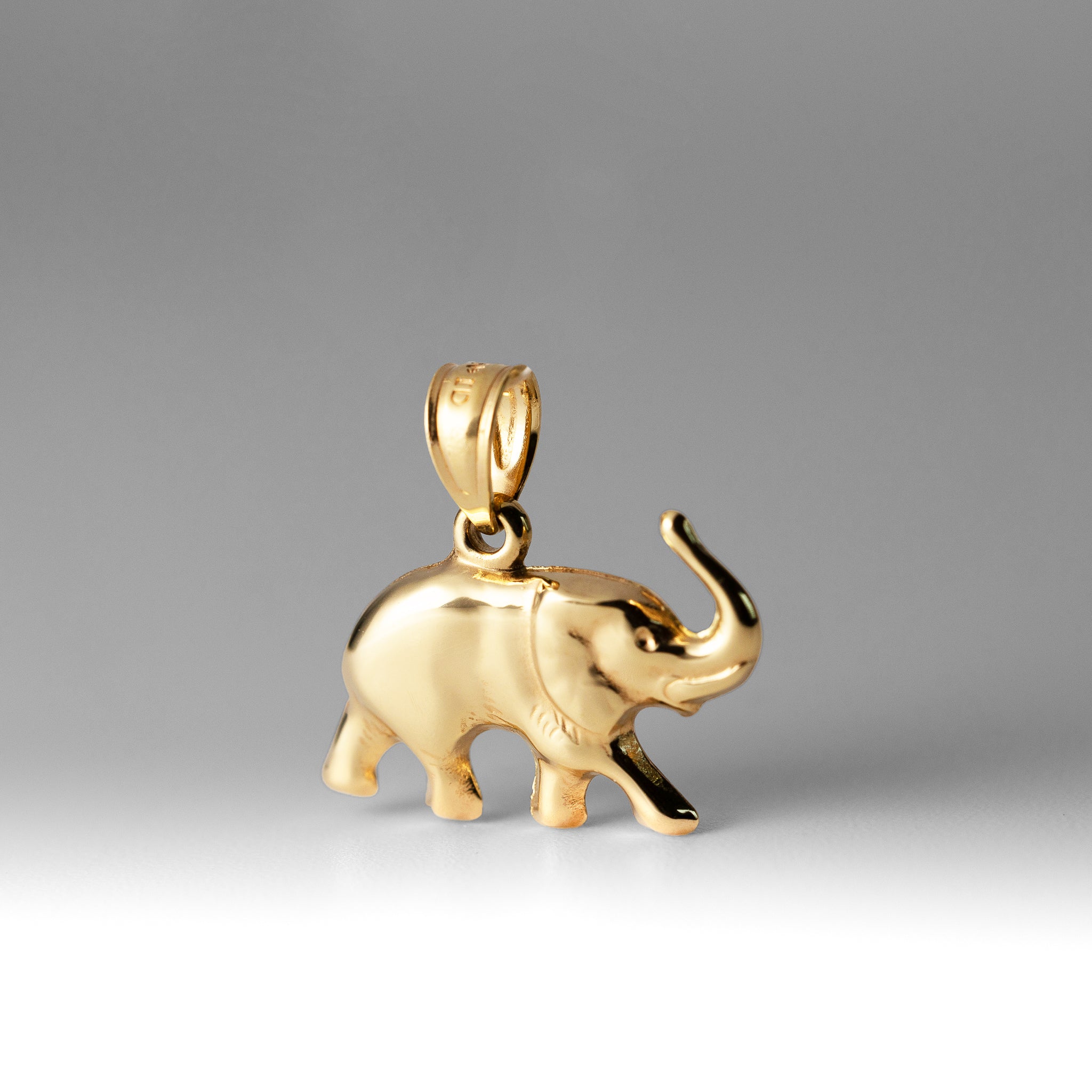 Gold 3D Elephant Pendant - Charlie & Co. Jewelry