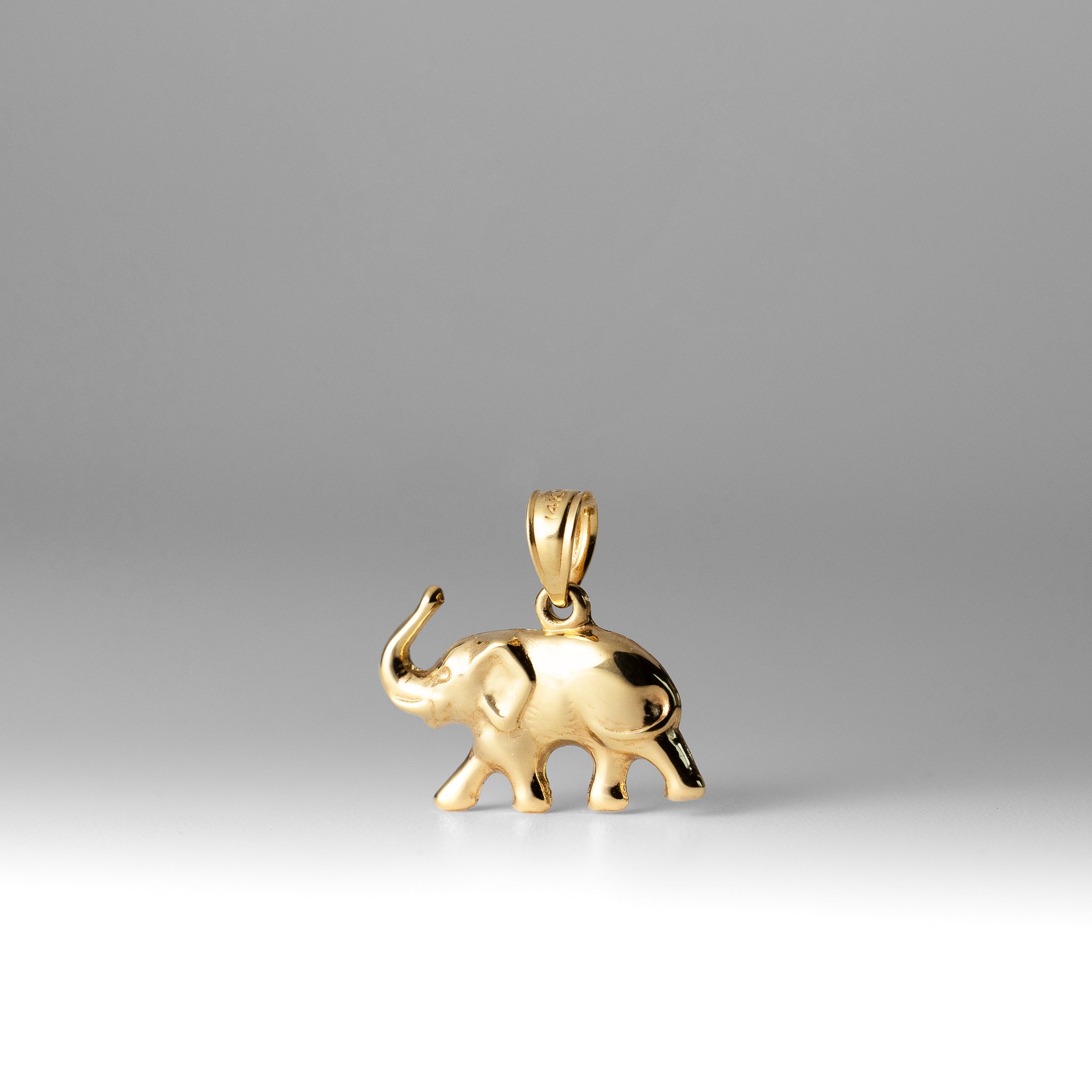 Gold 3D Elephant Pendant - Charlie & Co. Jewelry