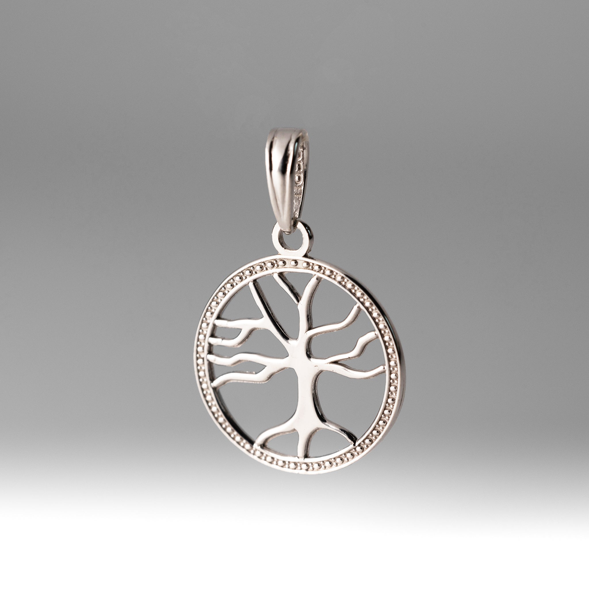 White Gold Small Tree of Life Pendant - Charlie & Co. Jewelry