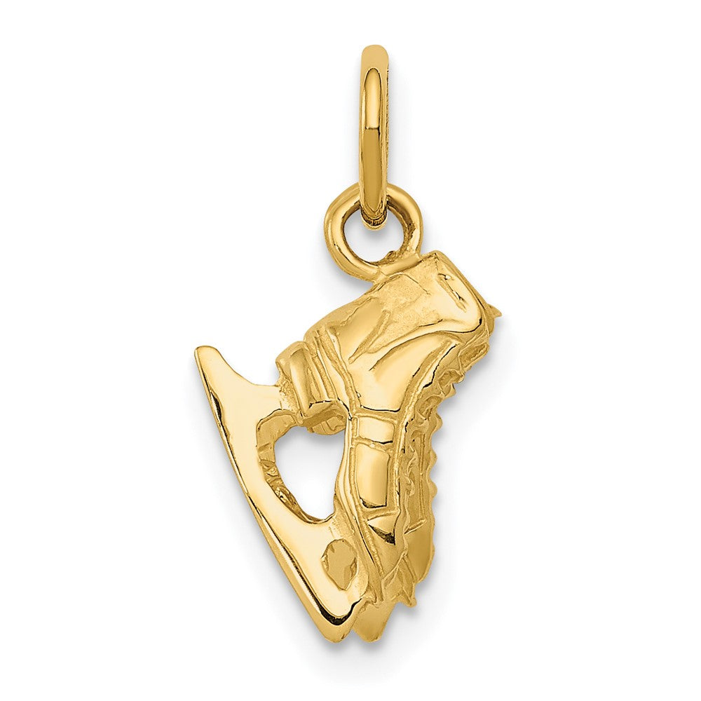 14K Gold Classic 3D Ice Skates Pendant - Charlie & Co. Jewelry