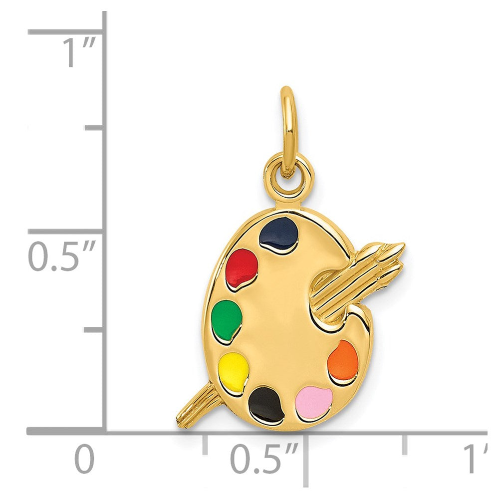 14k Gold Enameled Artist's Palette Pendant - Charlie & Co. Jewelry