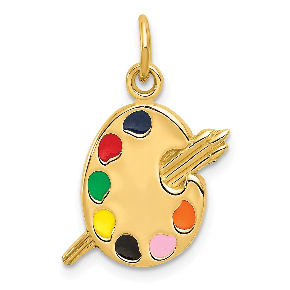 14k Gold Enameled Artist's Palette Pendant - Charlie & Co. Jewelry