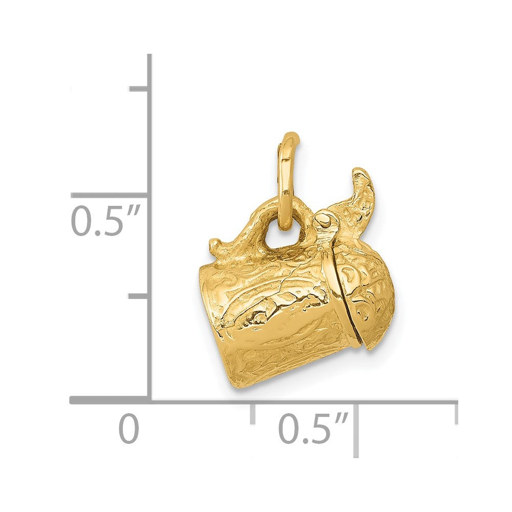 Charlie & Co Jewelry | 14k 3-d Beer Stein Lid Opens Charm - Model A0301/L