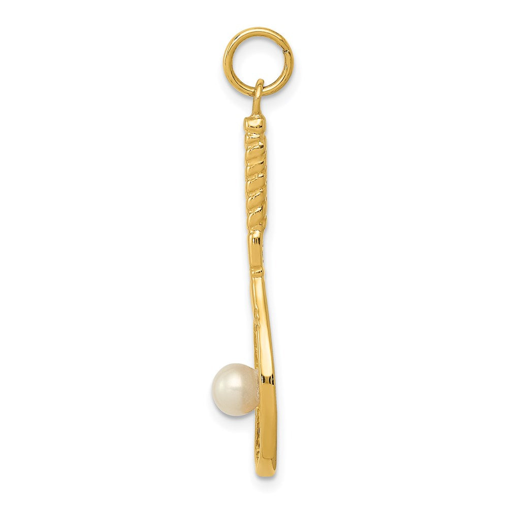Charlie & Co Jewelry | 14k Tennis Racquet W/fw Cultured Pearl Charm - Model A0378