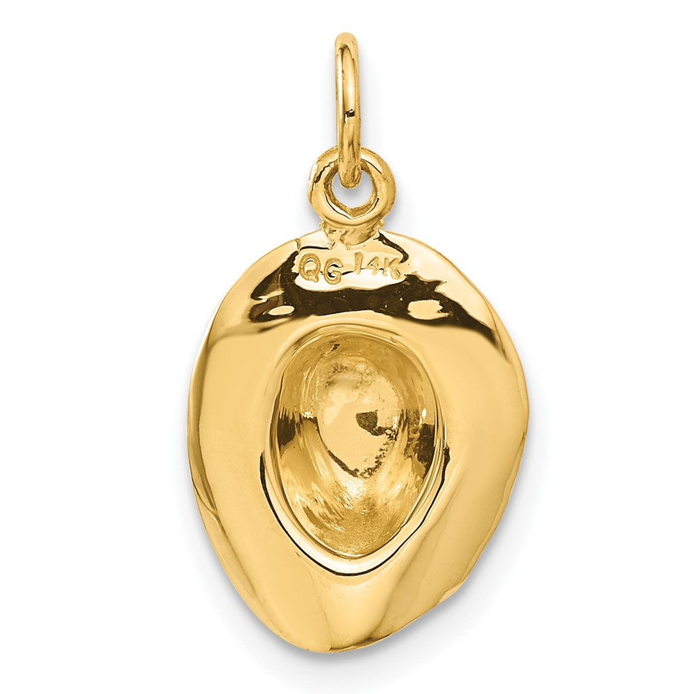 Gold Polished Cowboy Hat Charm Necklace Model-A0562/L - Charlie & Co. Jewelry