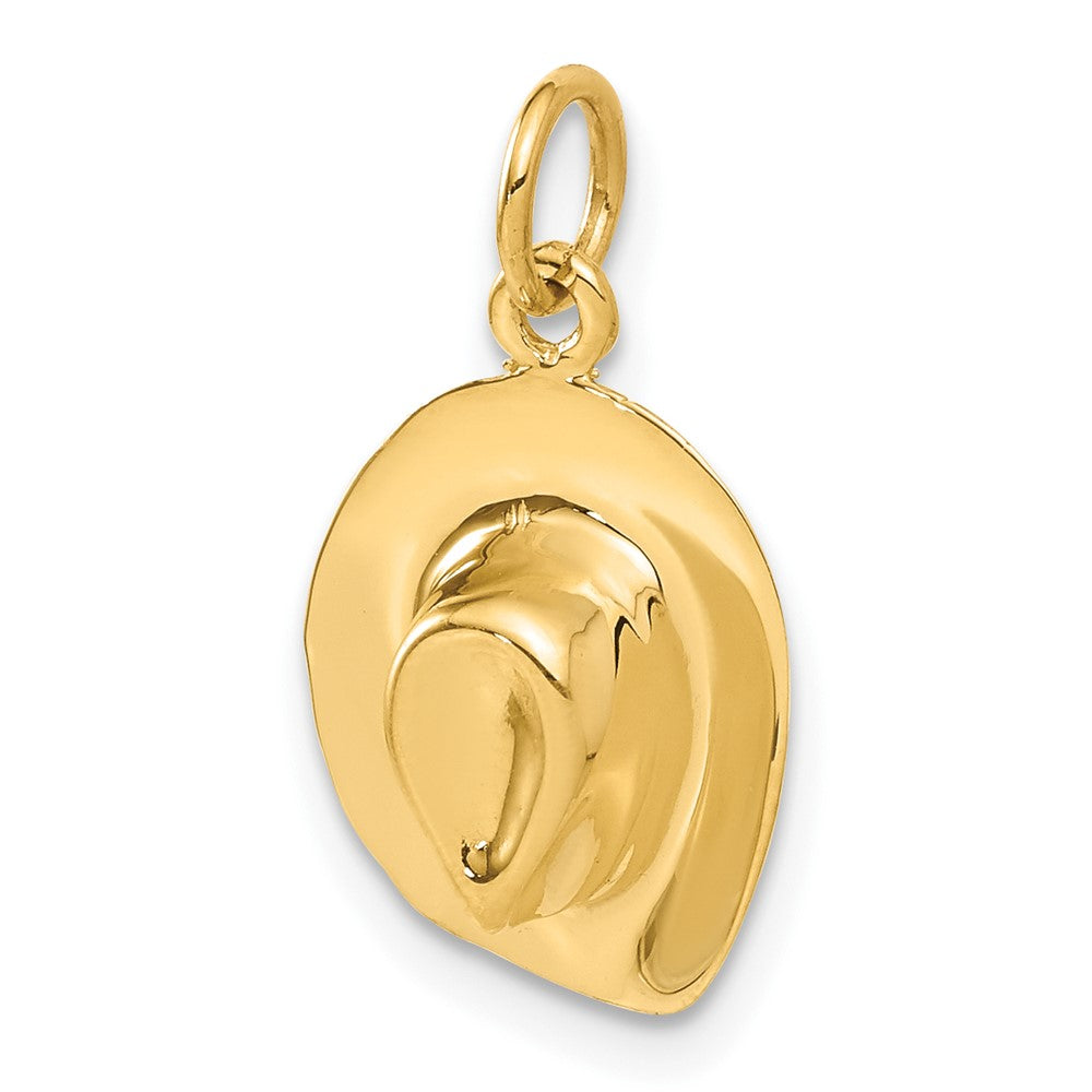 Gold Polished Cowboy Hat Charm Necklace Model-A0562/L - Charlie & Co. Jewelry