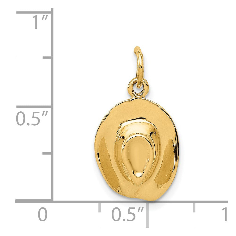 Gold Polished Cowboy Hat Charm Necklace Model-A0562/L - Charlie & Co. Jewelry