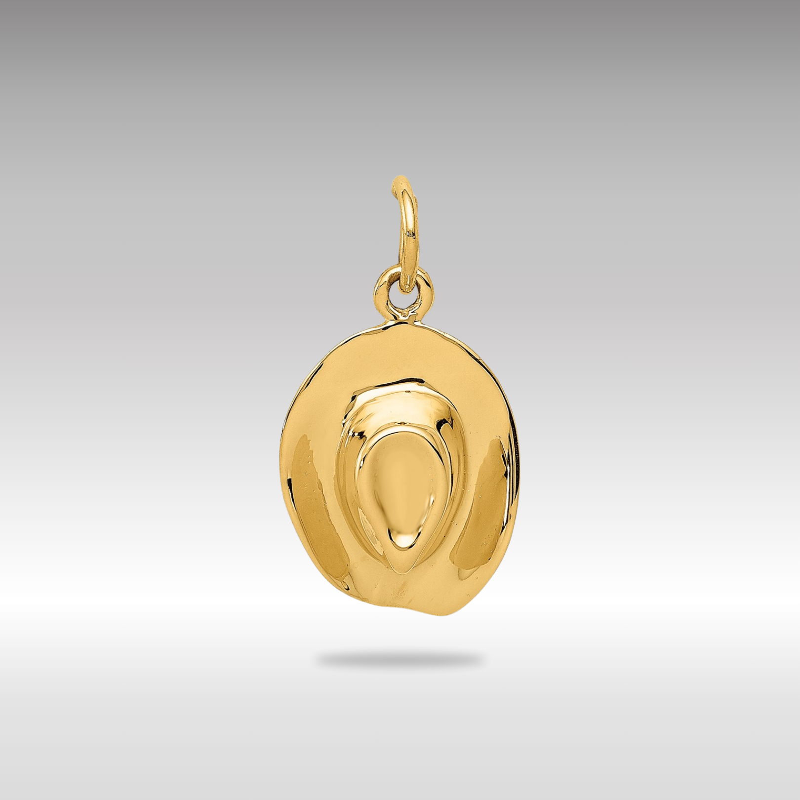 Gold Polished Cowboy Hat Charm Necklace Model-A0562/L - Charlie & Co. Jewelry