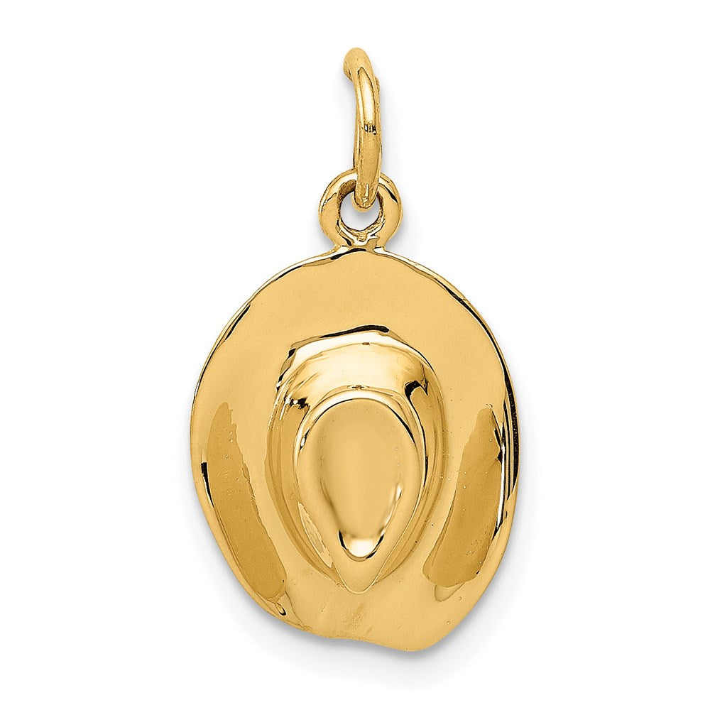 Gold Polished Cowboy Hat Charm Necklace Model-A0562/L - Charlie & Co. Jewelry