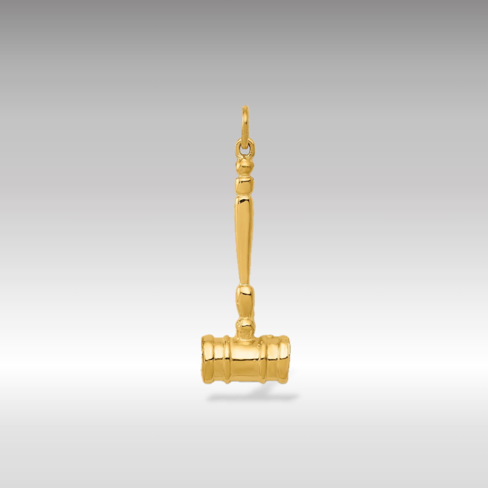 14k Gold 3D Judge's Gavel Pendant - Charlie & Co. Jewelry