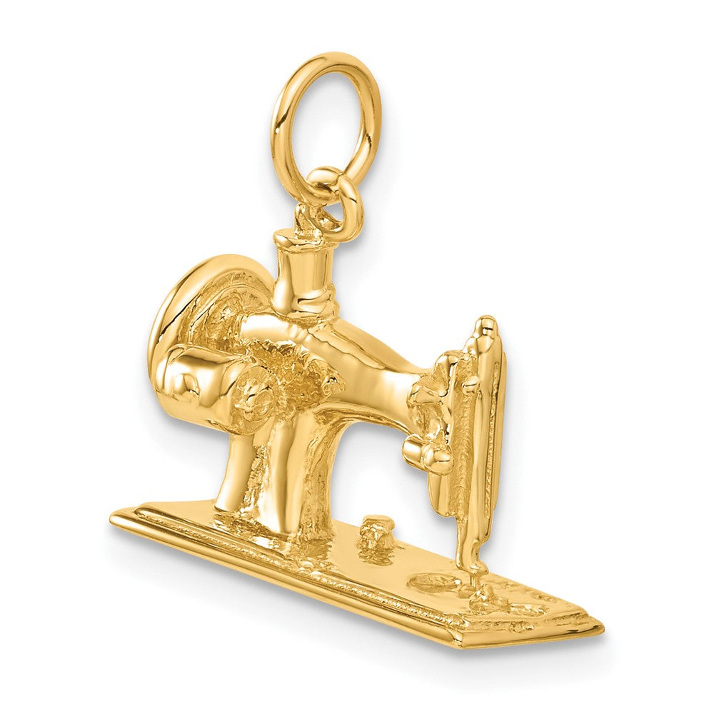 14K Gold 3D Vintage Sewing Machine Pendant - Charlie & Co. Jewelry