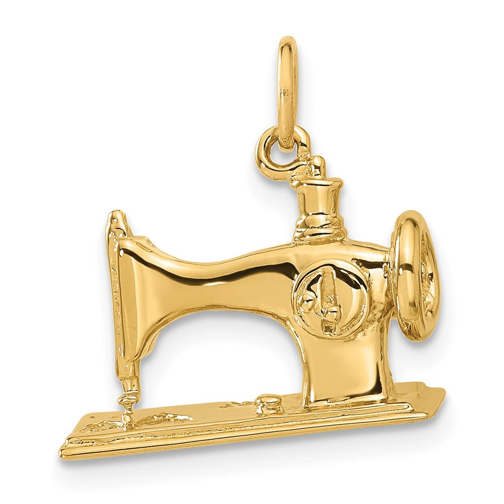14K Gold 3D Vintage Sewing Machine Pendant - Charlie & Co. Jewelry