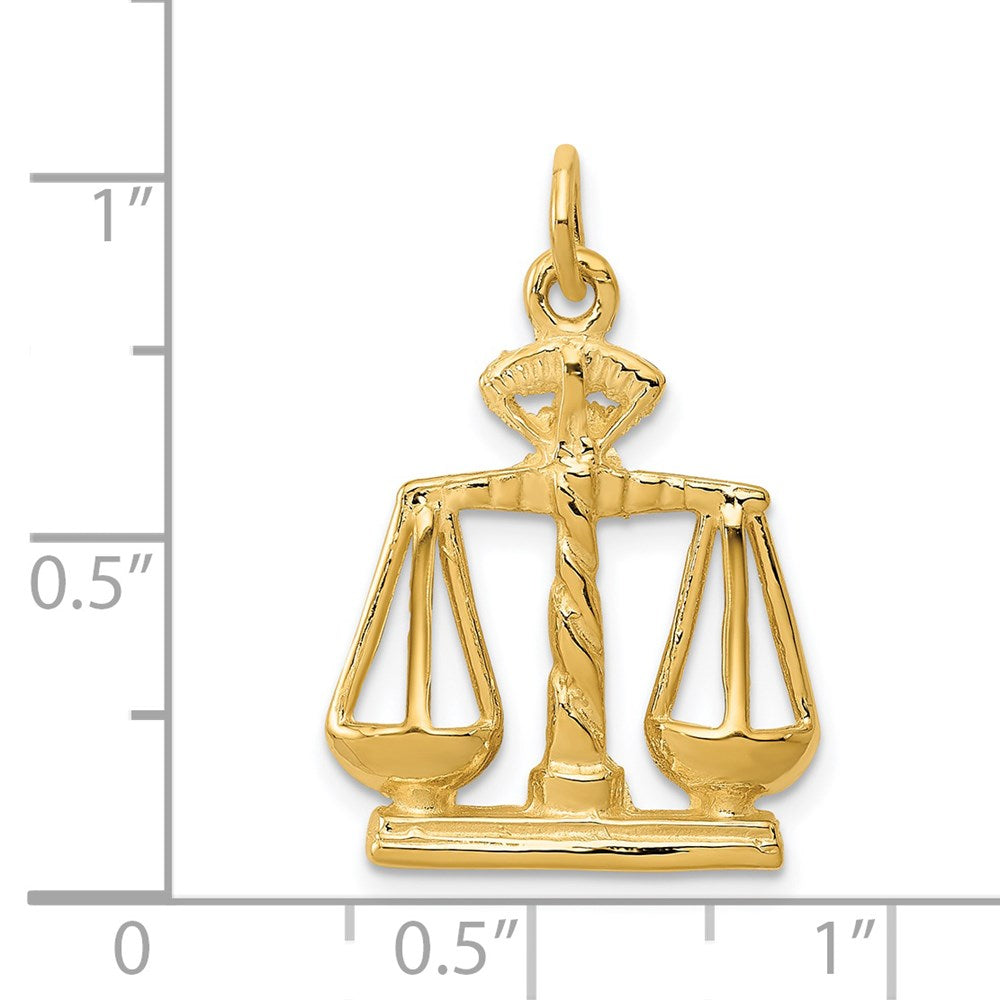 Gold Scales of Justice Pendant Necklace Model-A1493 - Charlie & Co. Jewelry