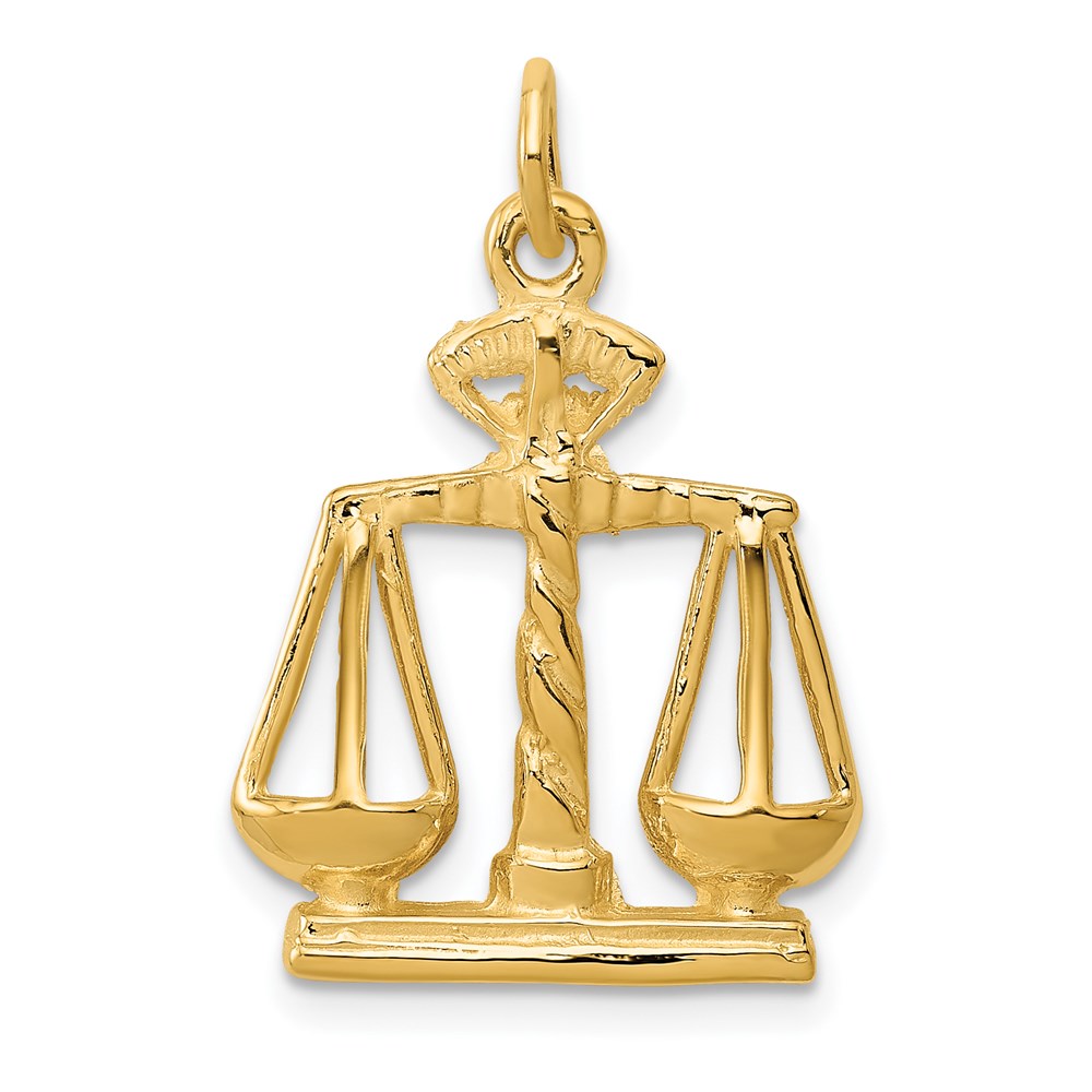 Gold Scales of Justice Pendant Necklace Model-A1493 - Charlie & Co. Jewelry