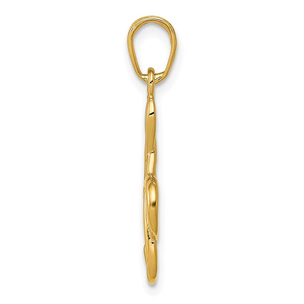 14K Gold Classic 3D Treble Clef Pendant - Charlie & Co. Jewelry
