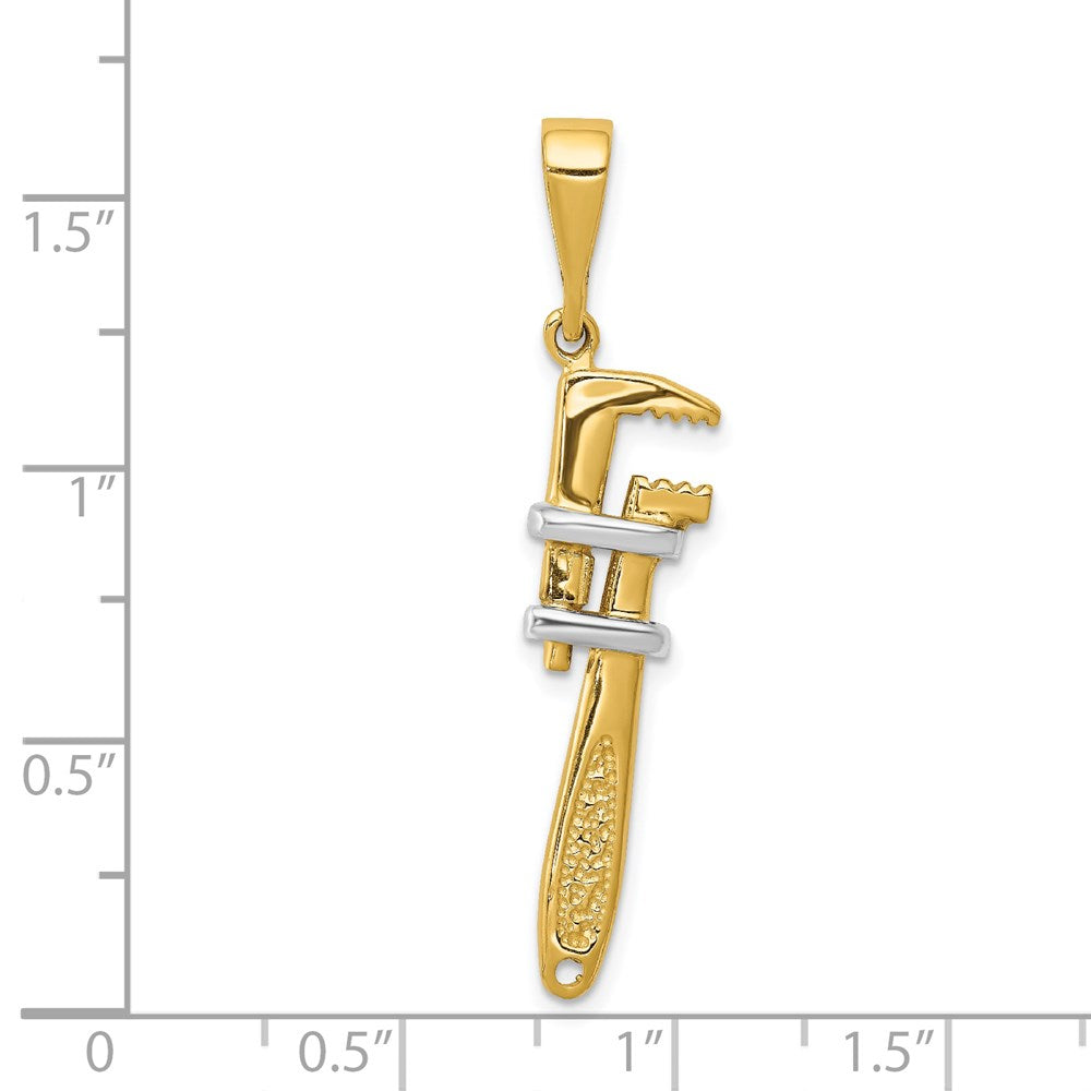 Gold 3-D Pipe Wrench Pendant Necklace Model-A2197 - Charlie & Co. Jewelry